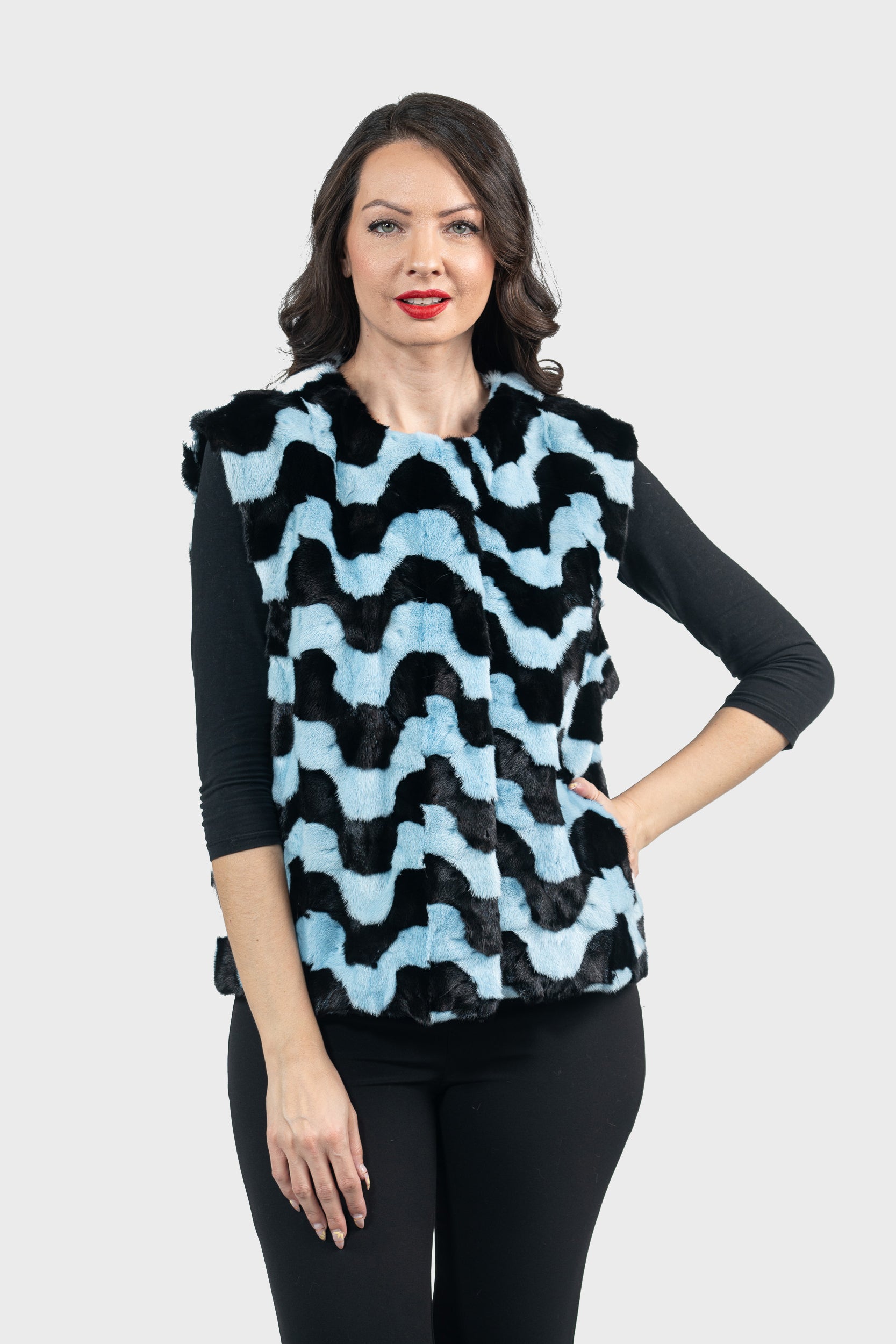 Blue Mink Pieced Vest 13C519