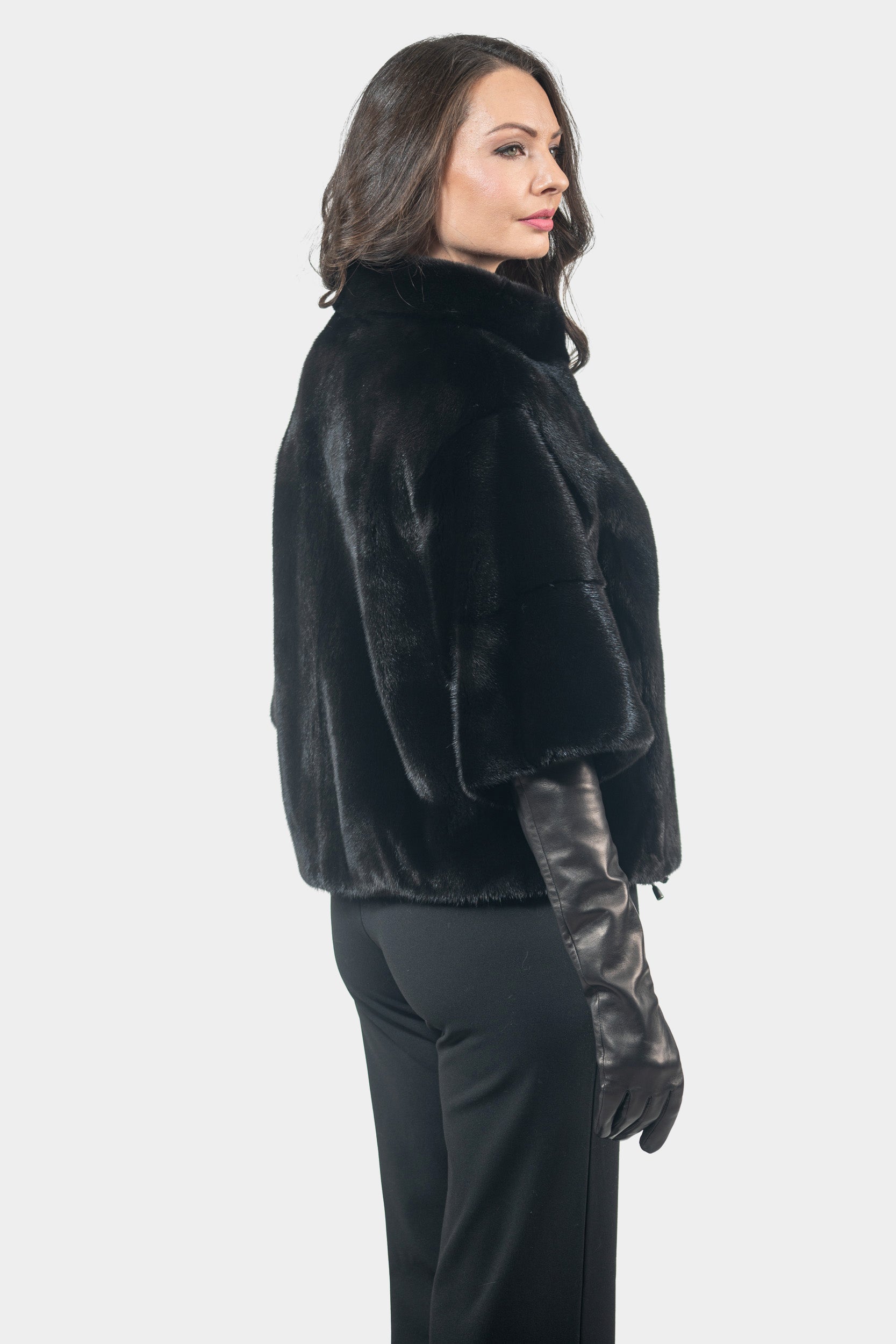 Blackglama Mink Jacket with Short Sleeves L/O13C139