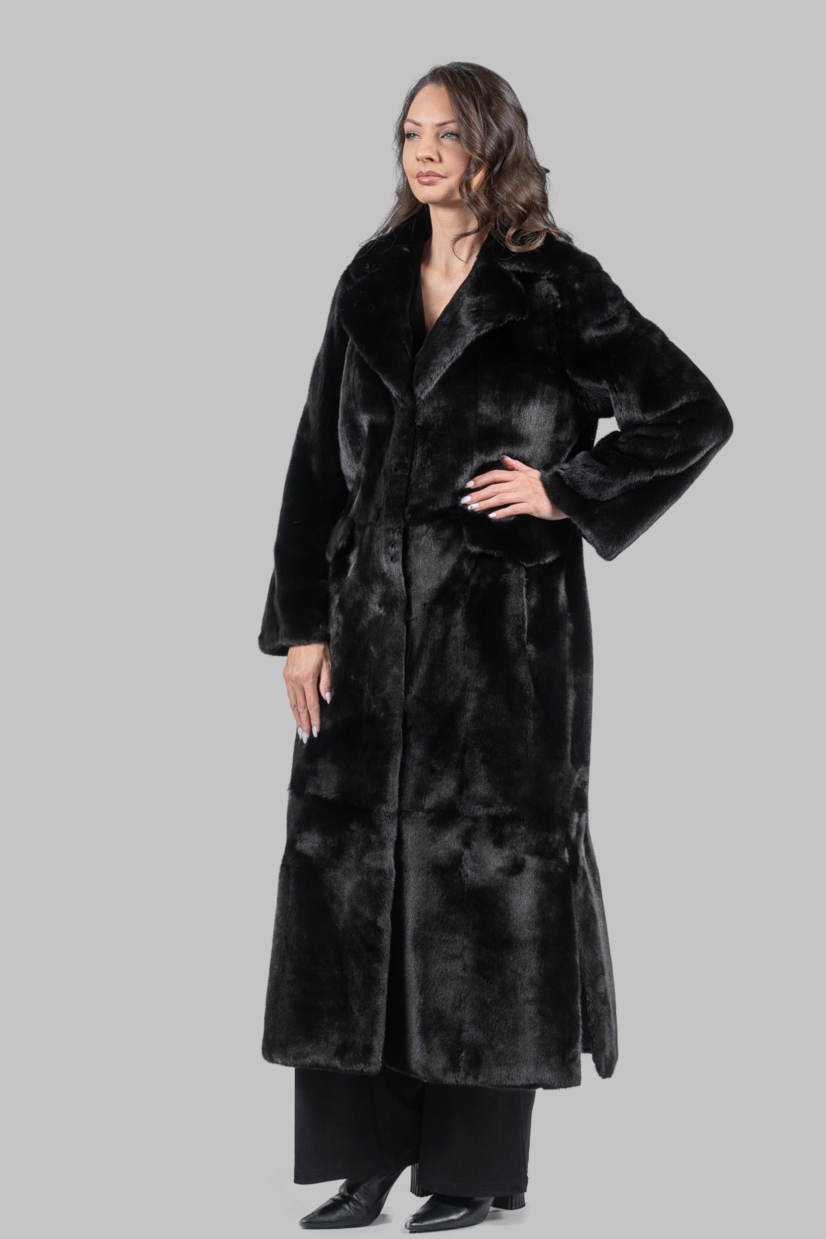 Blackglama Mink Coat with Notch Collar S/S13C530G034