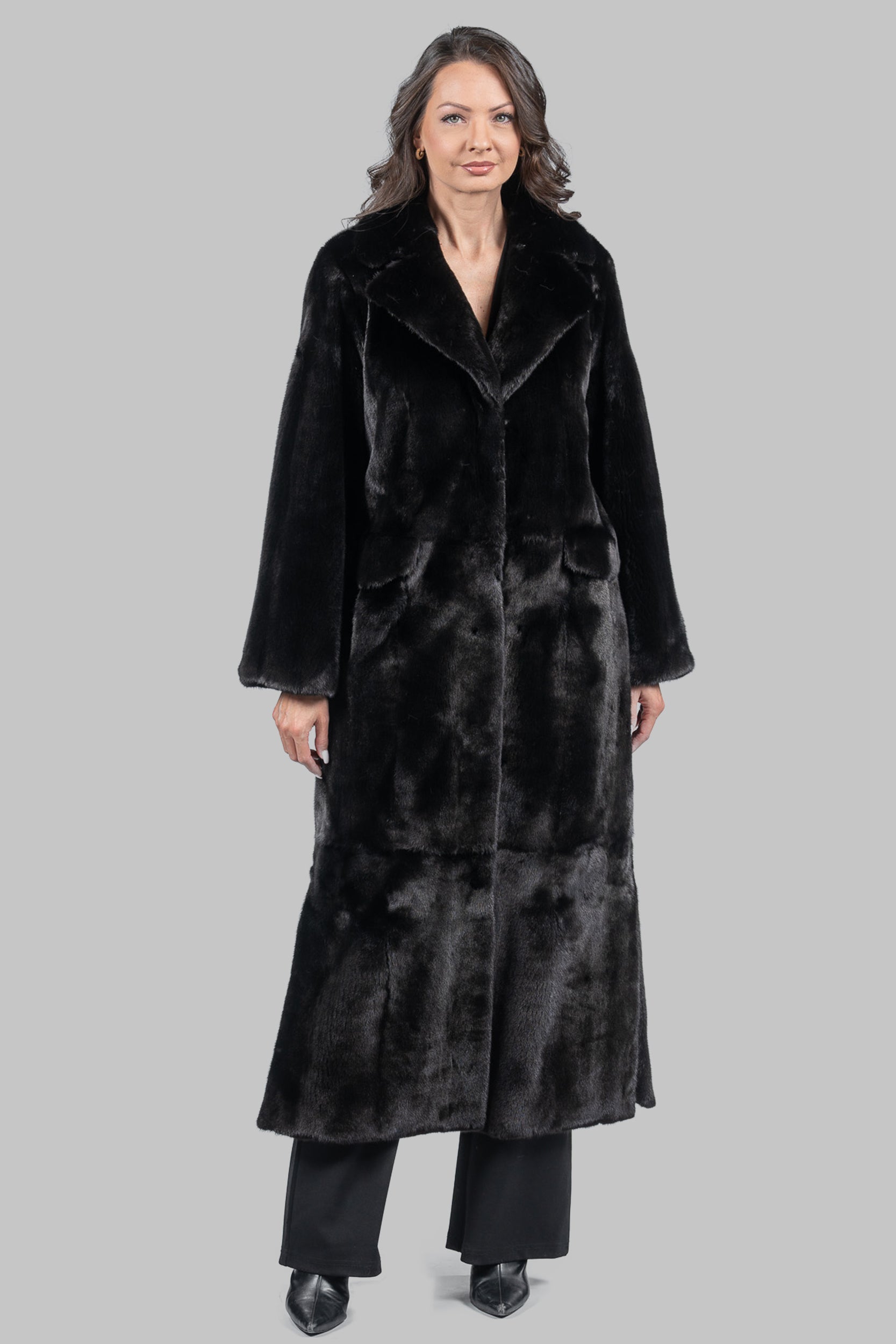 Blackglama Mink Coat with Notch Collar S/S13C530G034