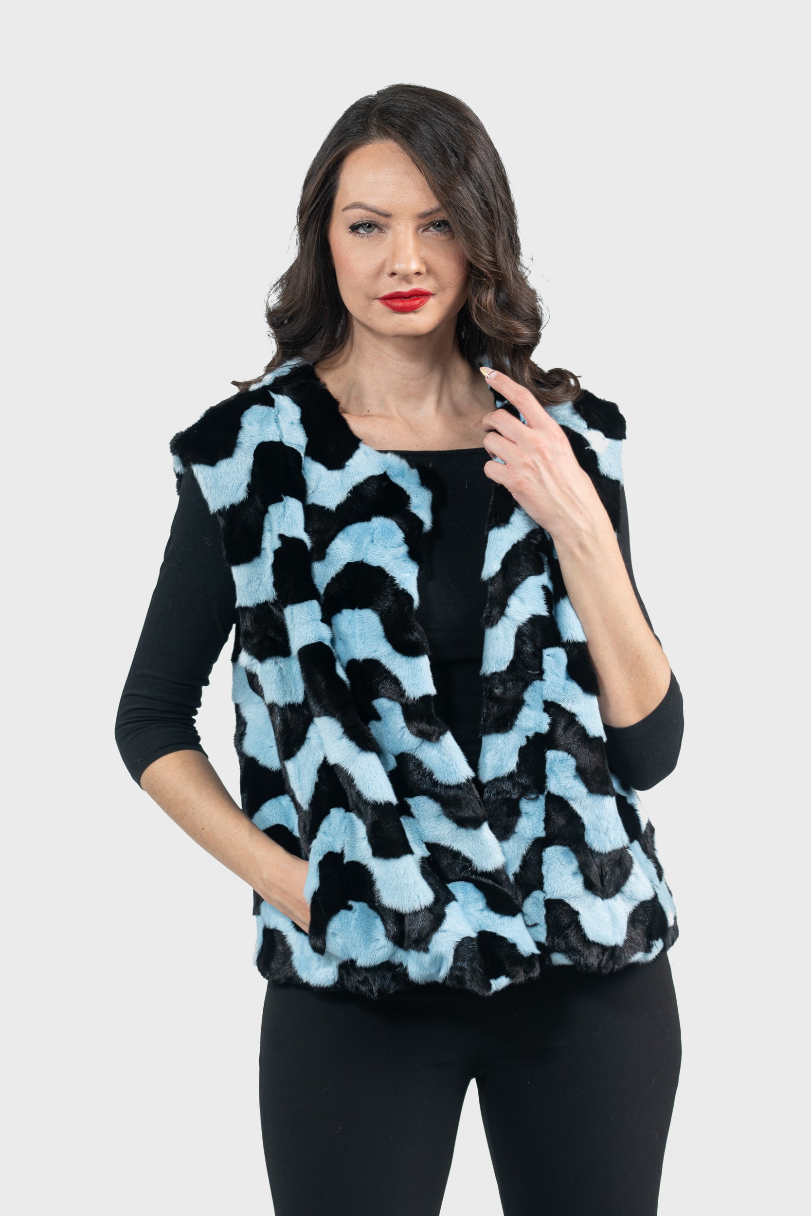 Blue Mink Pieced Vest 13C519