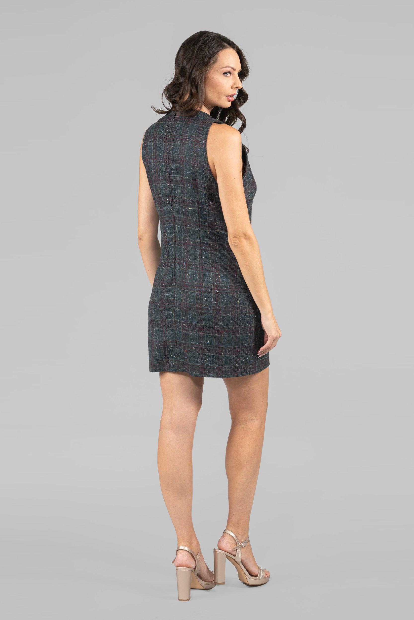 Sleeveless Forest Green Cashmere Dress 112