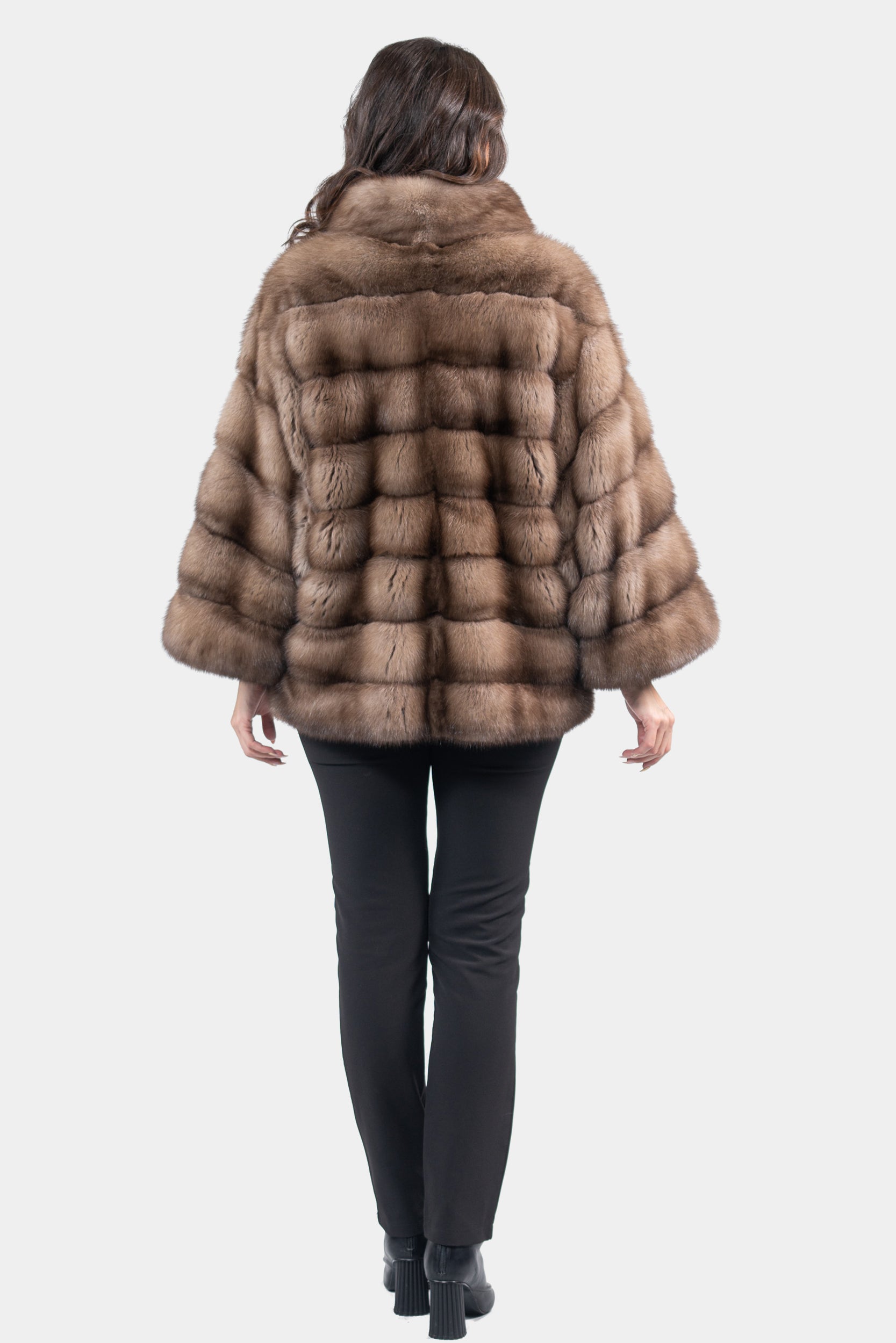 Graphite Russian Sable Jacket with Zipper P/K13C137