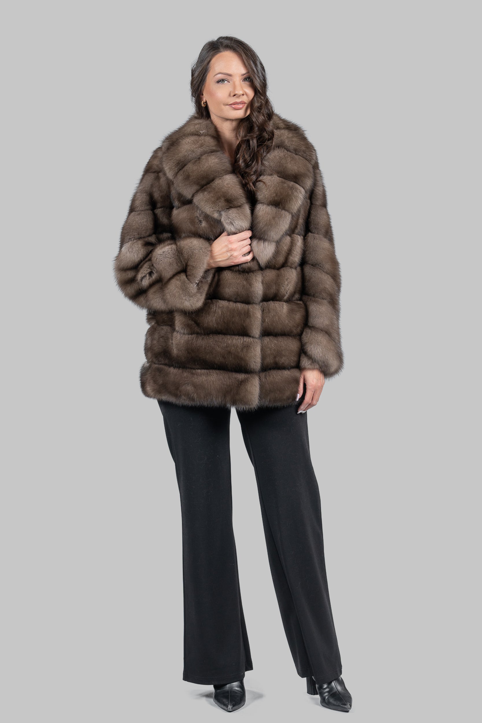 Platino Sable with Shawl Collar Coat P/K13C530gC17