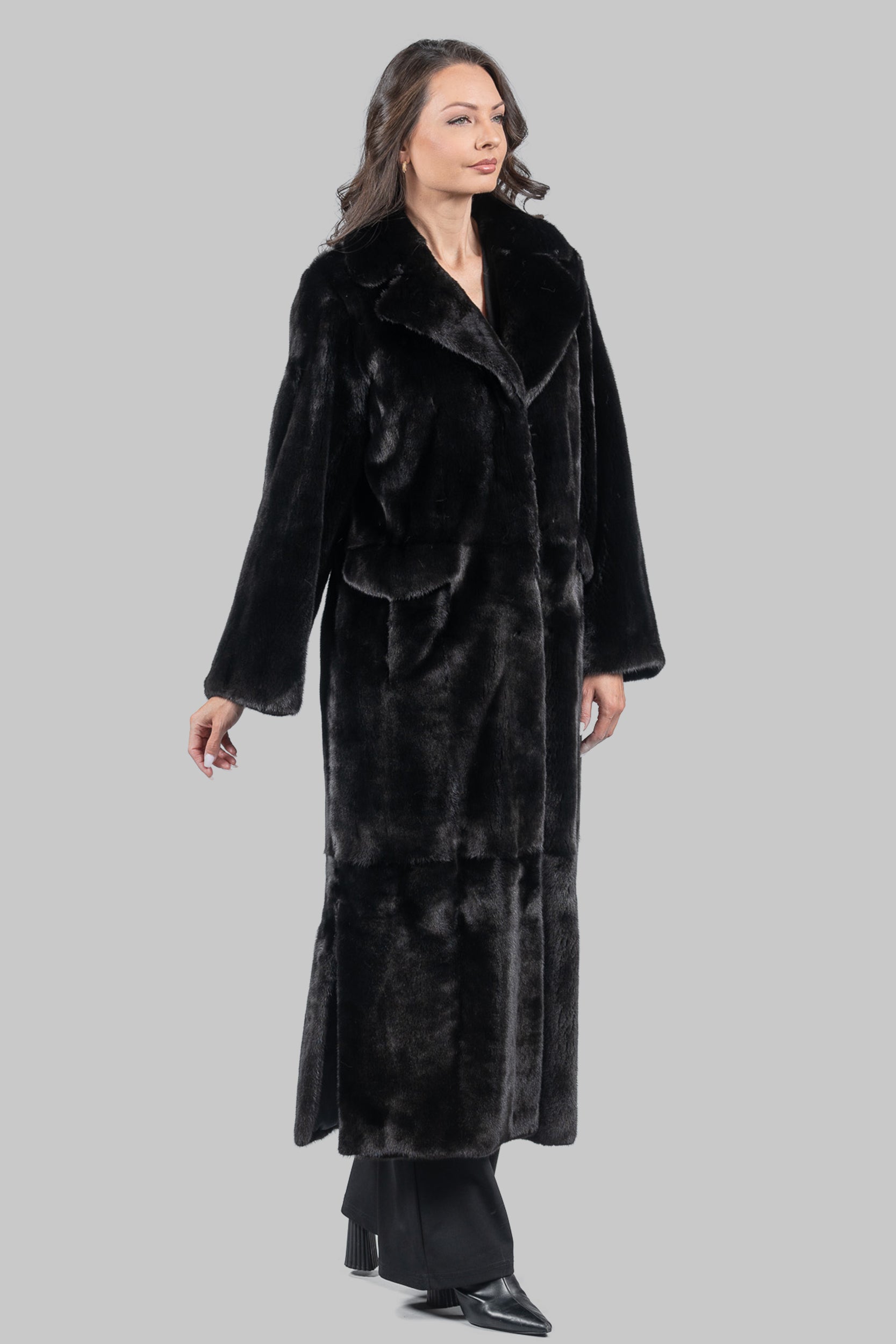 Blackglama Mink Coat with Notch Collar S/S13C530G034