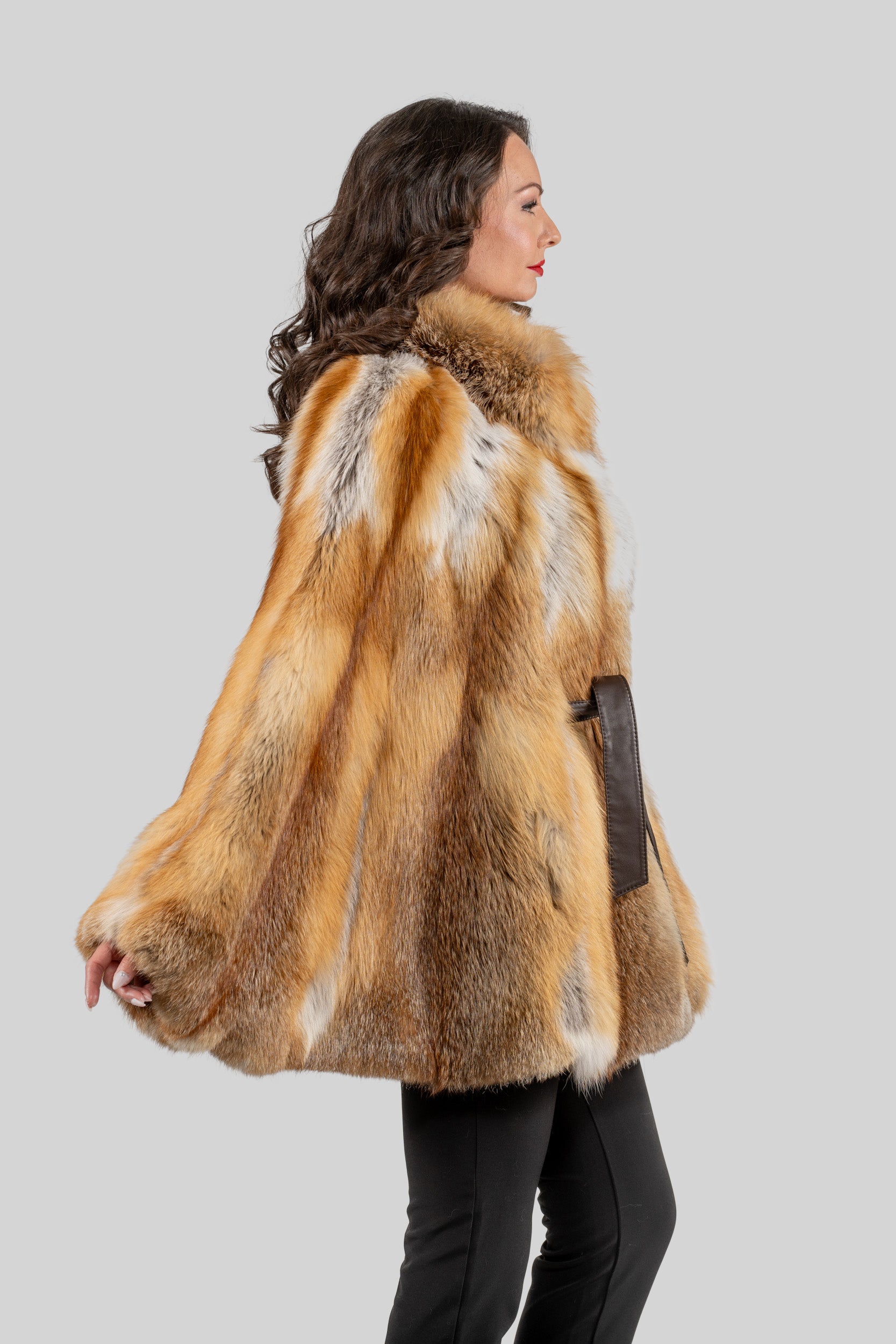 Natural Fox Half Coat with Stand Collar 13C719