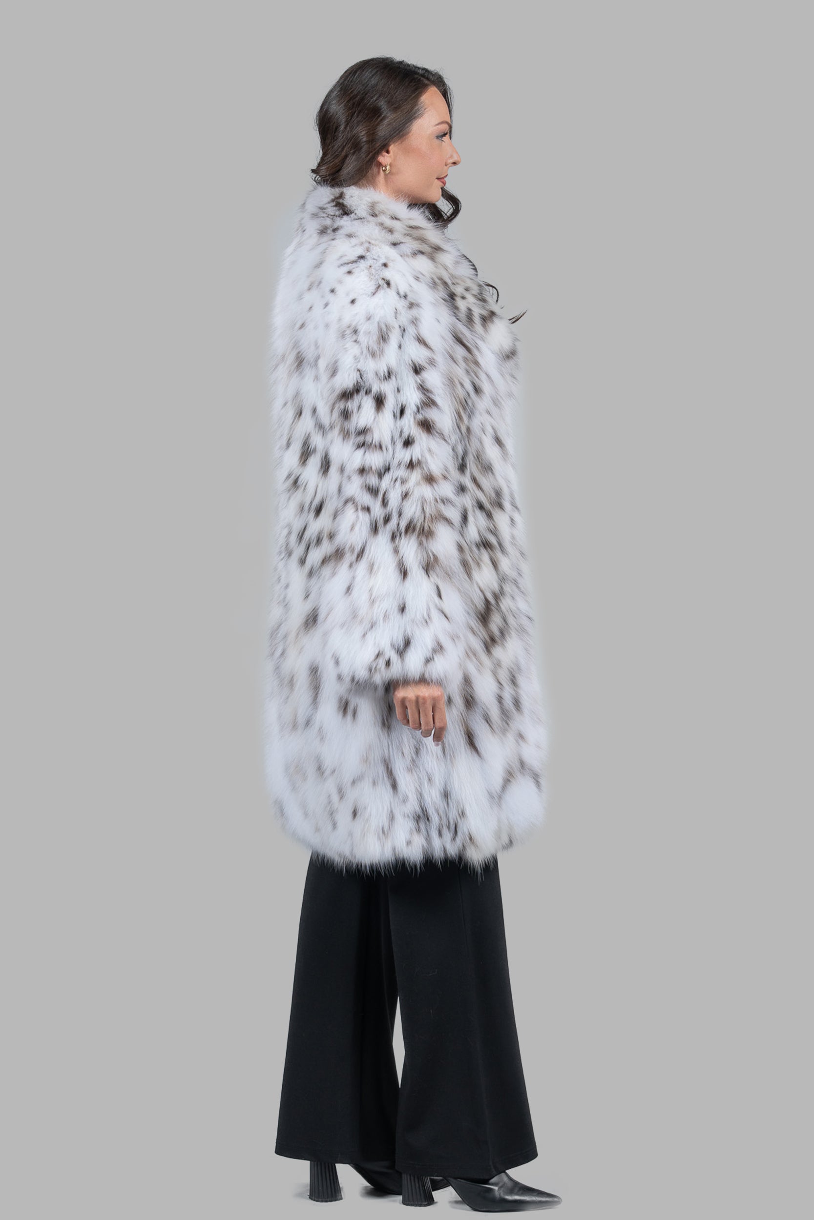 White Lynx Half Coat L/O13C976
