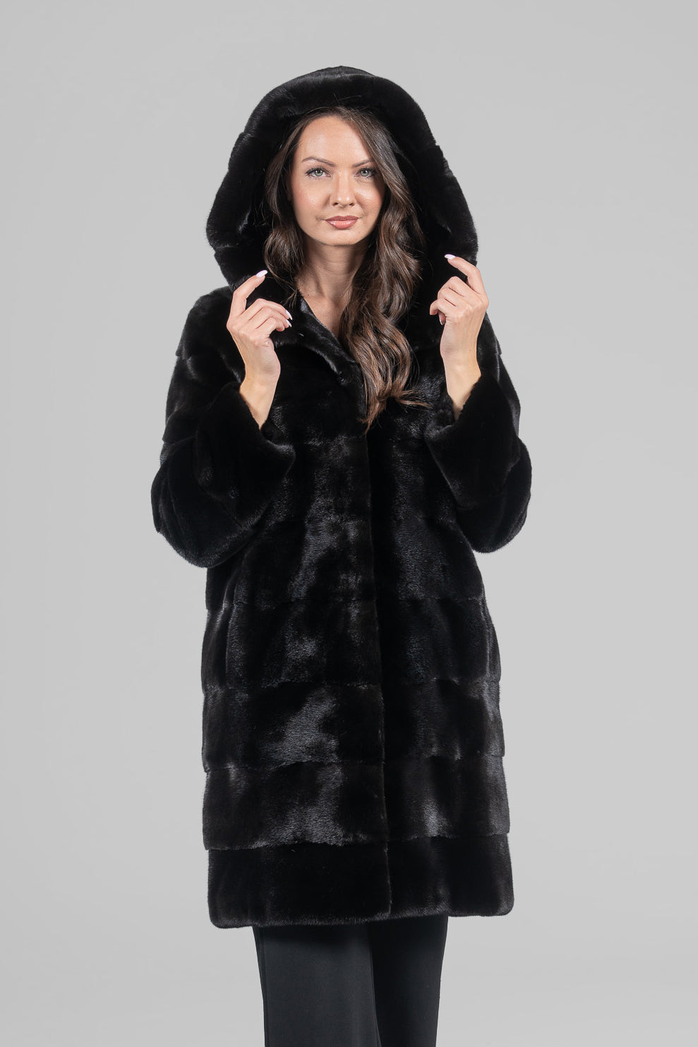 Blackglama Mink Hooded Half Coat P/K13C540