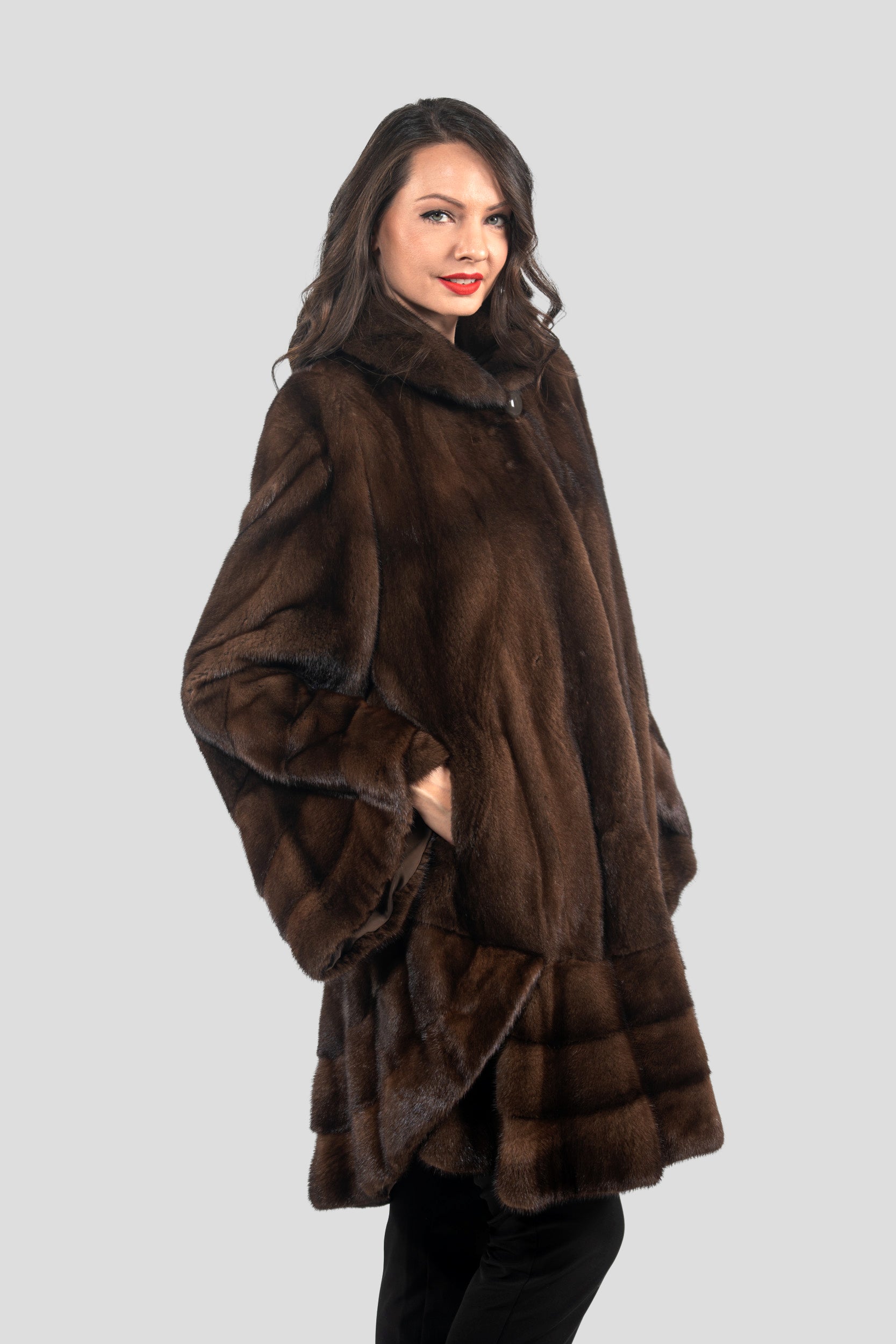 Brown Mink Half Coat L/O2550
