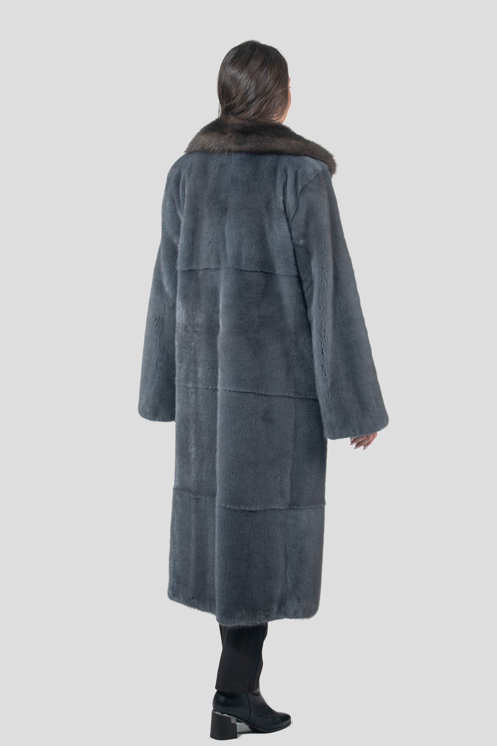 Asphalto Mink Coat with Russian Sable Notch Collar S/S13c530s20