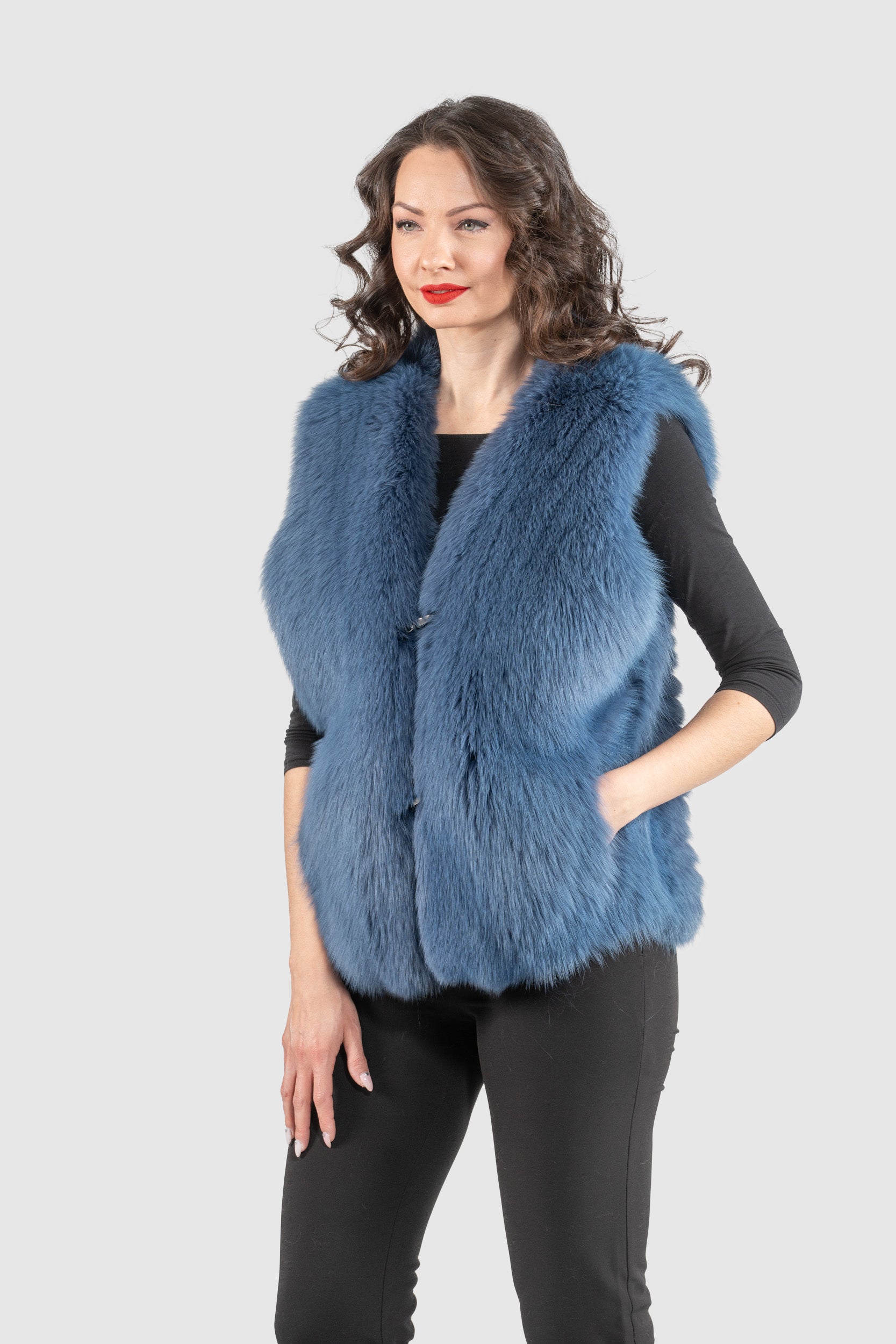 Bluejean Fox Fur Vest ML170