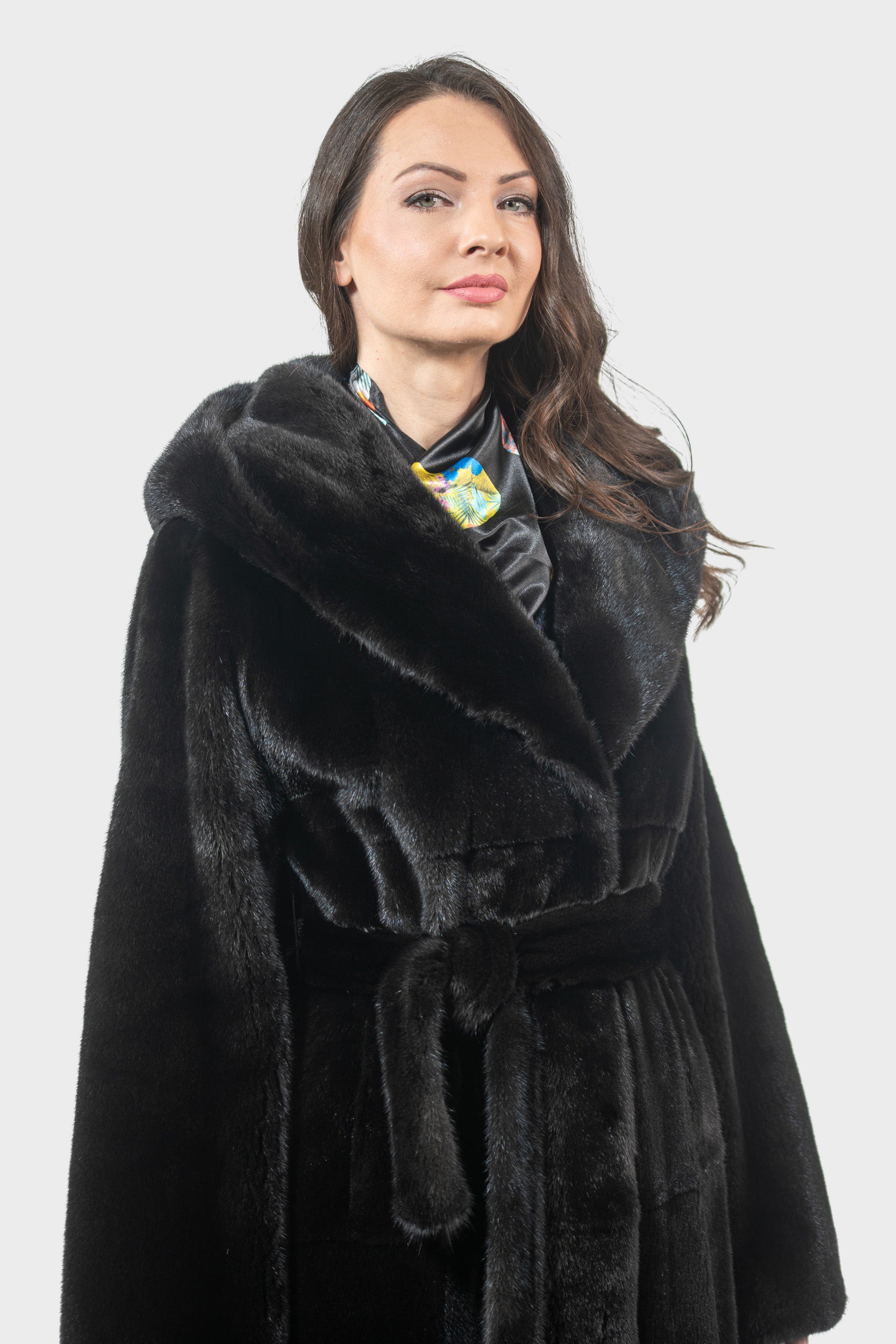Blackgalama Mink Coat With Attached Hood S/S13C978H