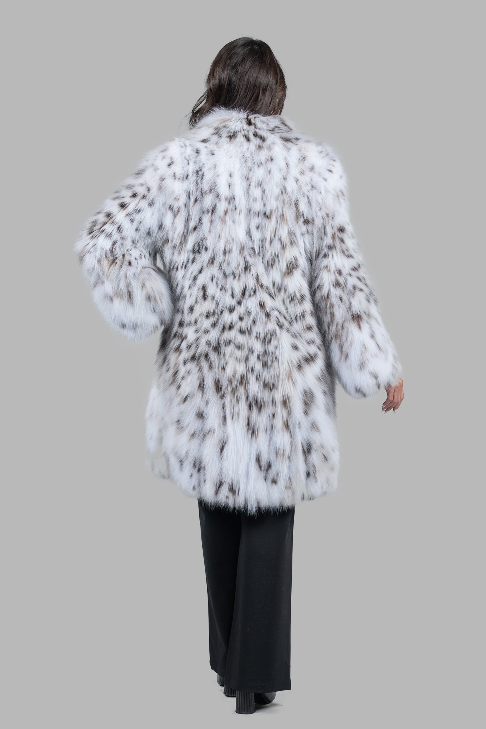 White Lynx Half Coat L/O13C976