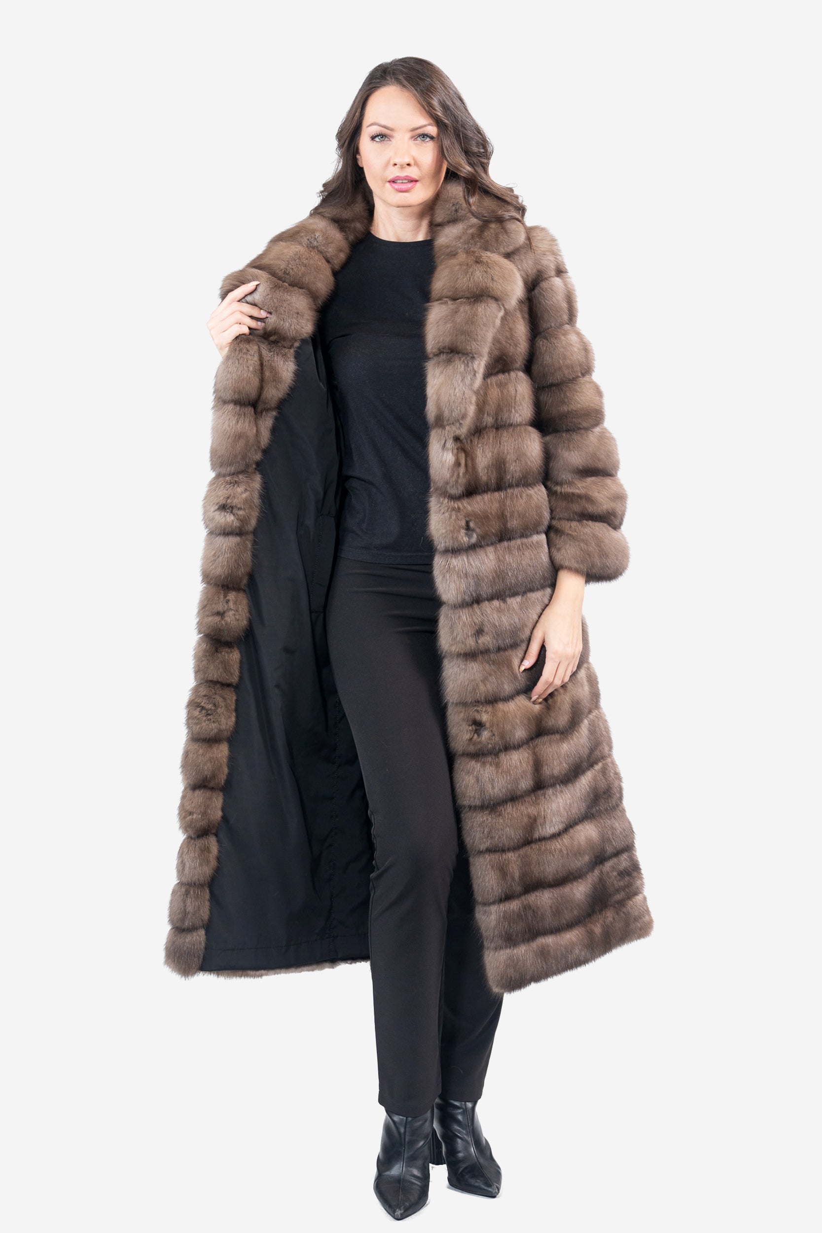 Platino Russian Sable Coat with Shawl Collar P/K13C530gC17