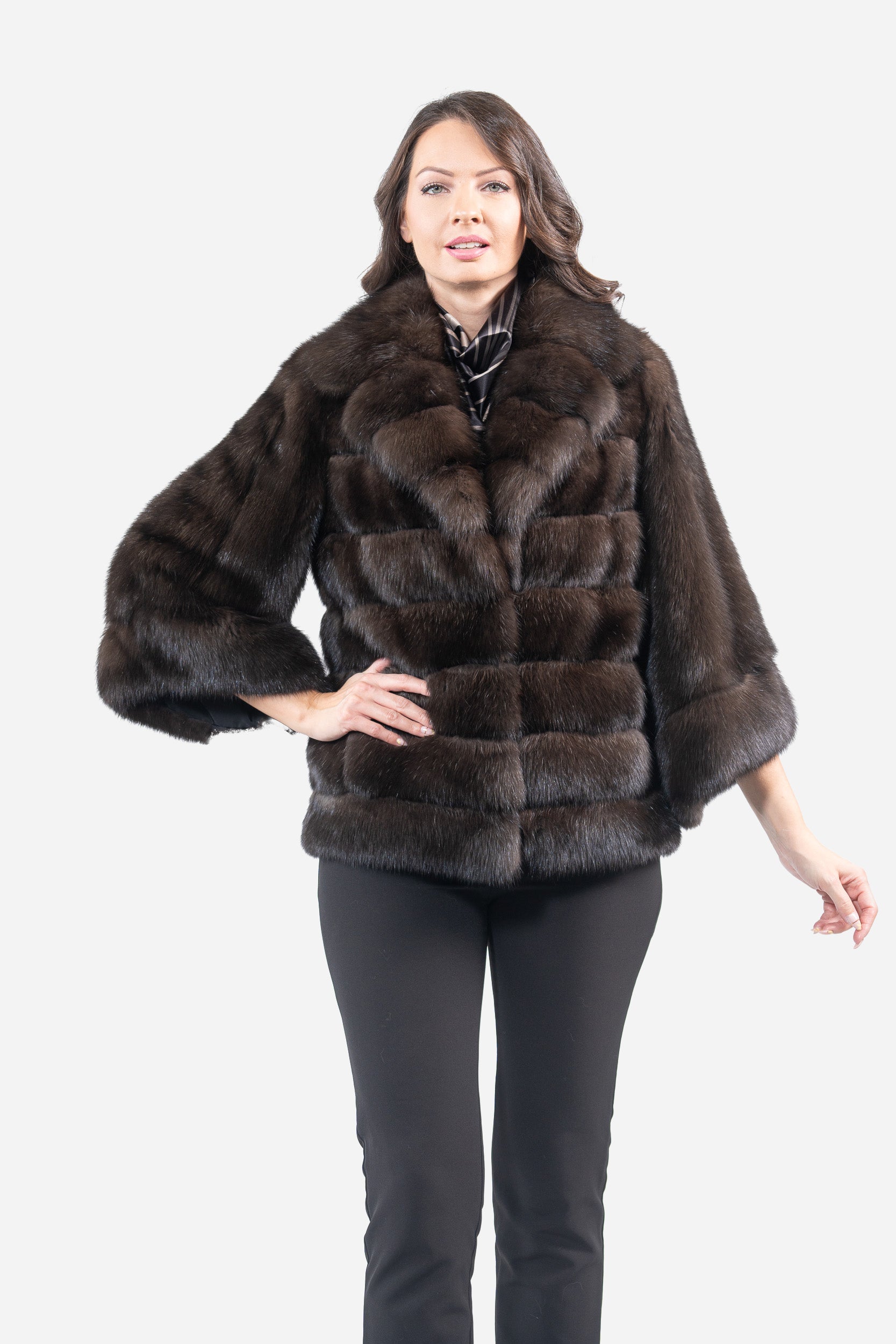 Dark Russian Sable Jacket with Notch Color and Let Out Sleeves P/K13c530s20V30