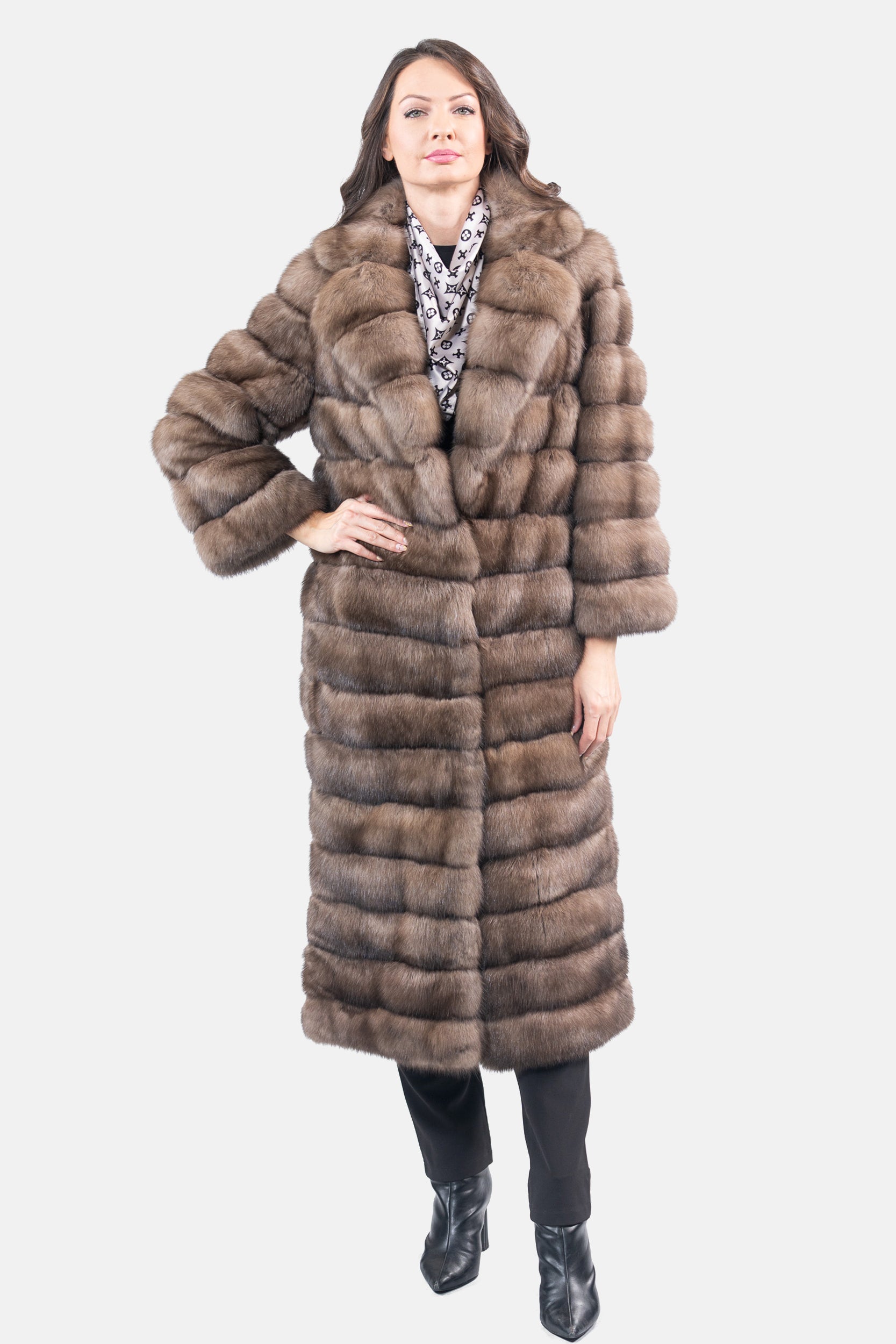 Platino Russian Sable Coat with Shawl Collar P/K13C530gC17