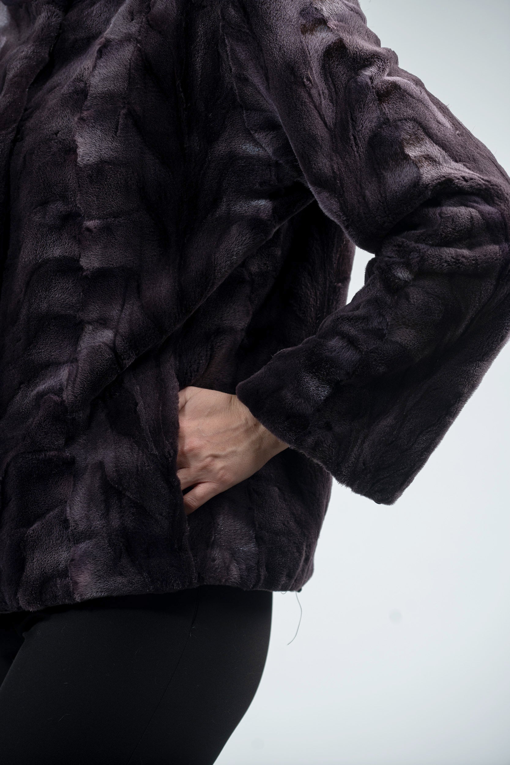 Purple Mink Pieced Jacket 13C528