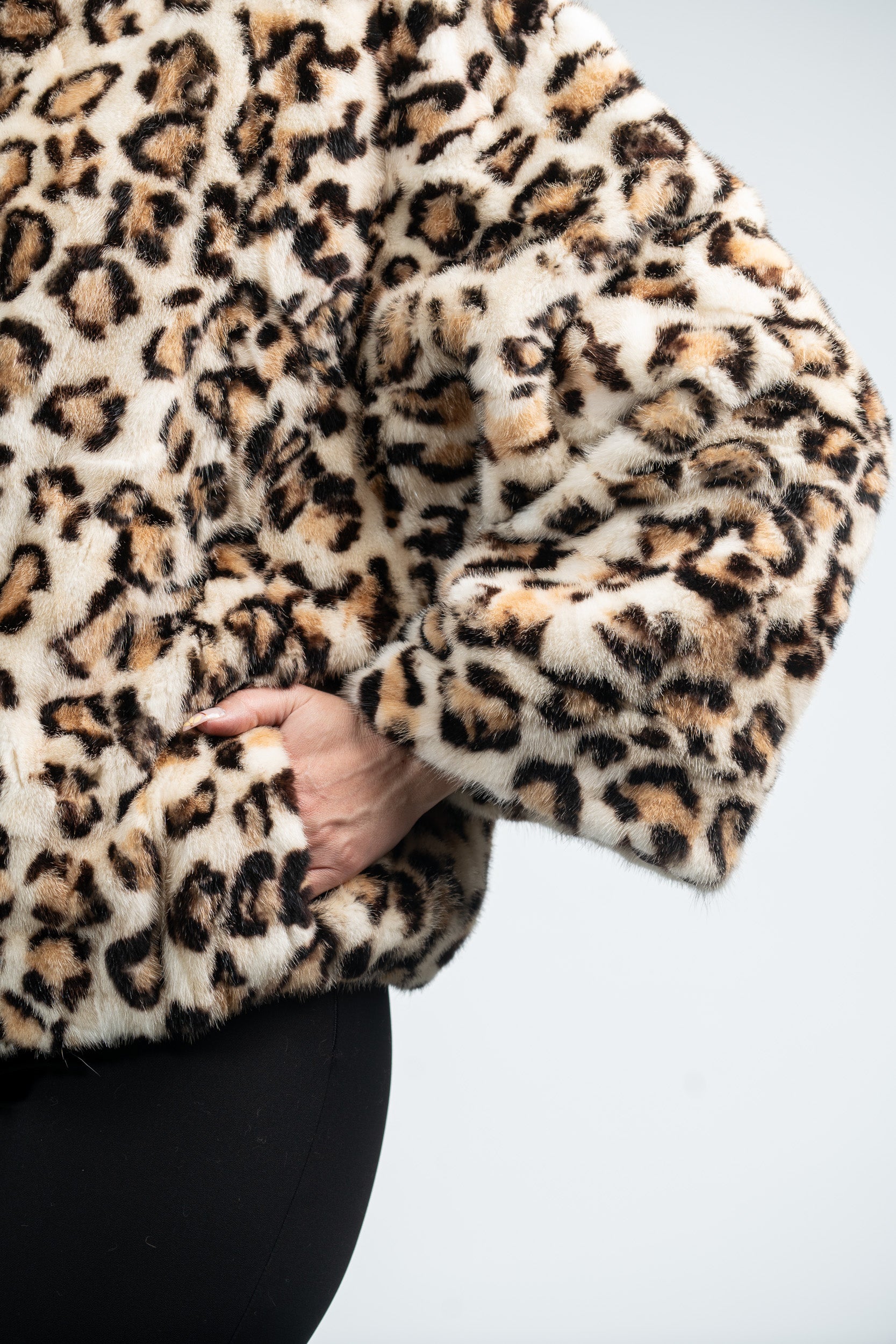 Leopard Mink Pieced Jacket 13C138