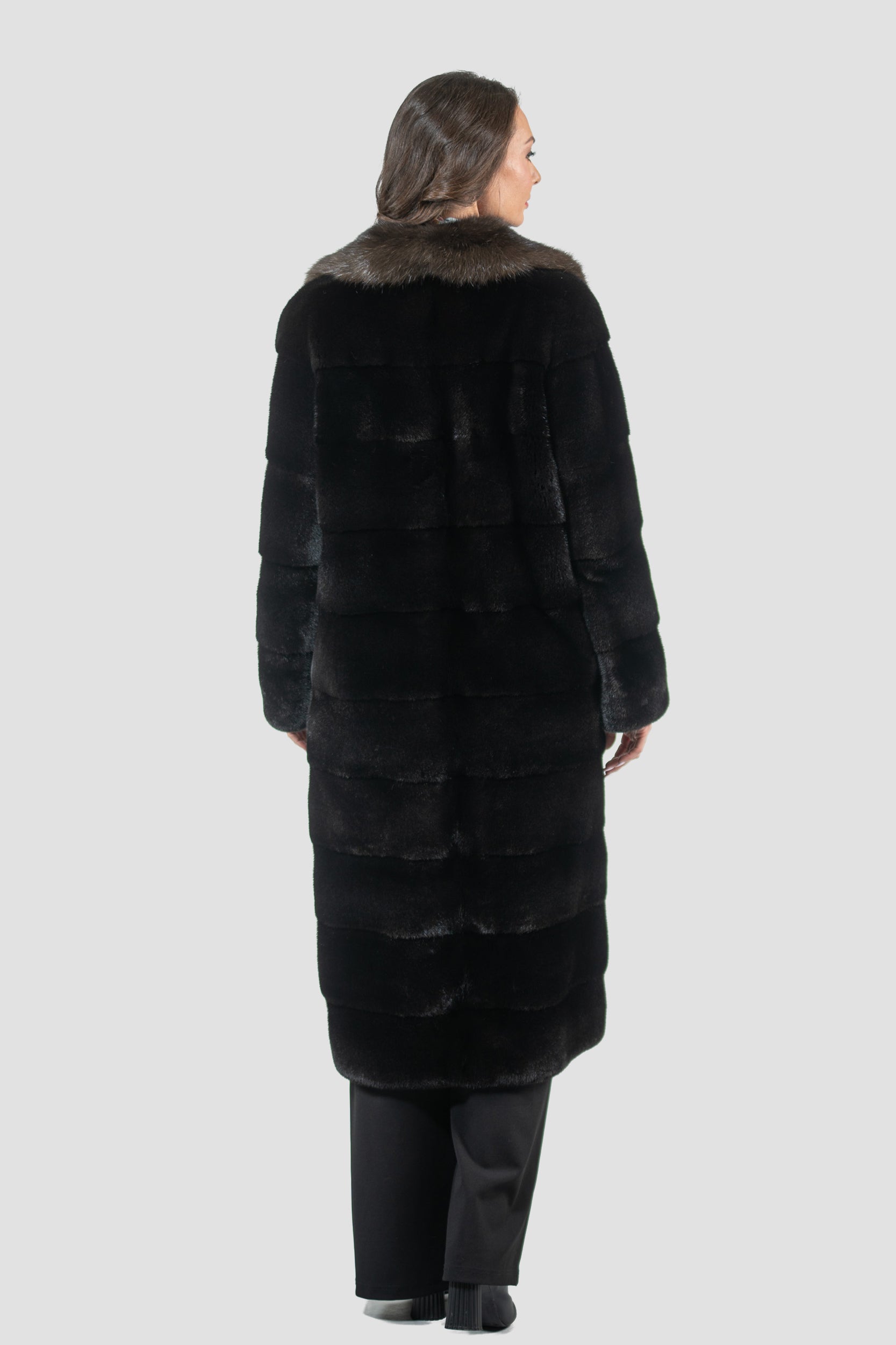 Blackglama Mink Half Coat With Russian Sable Notch Collar P/K13c530s20