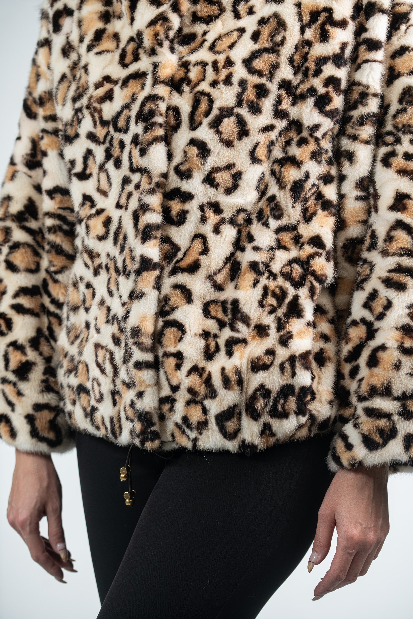 Leopard Mink Pieced Jacket 13C138