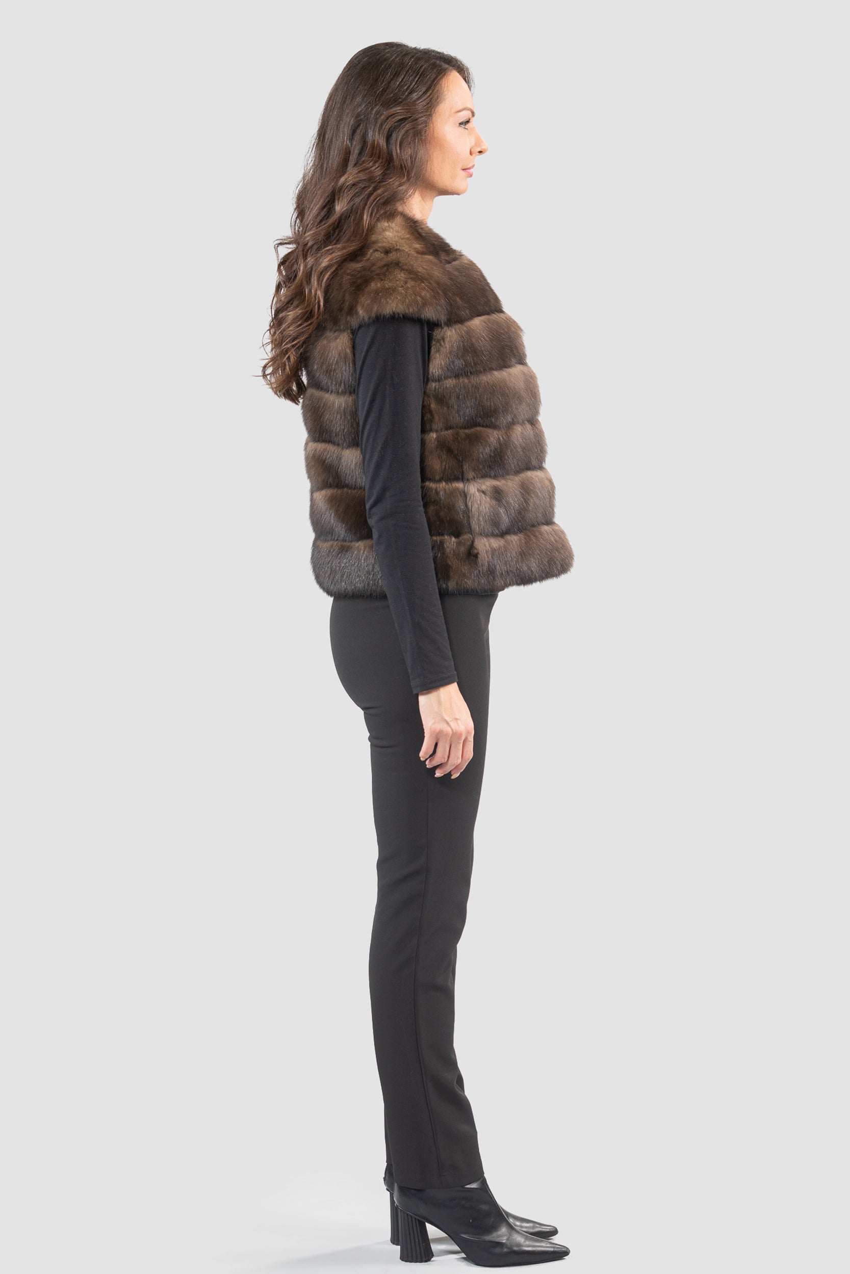 Dark Russian Sable Short Vest P/K13C529