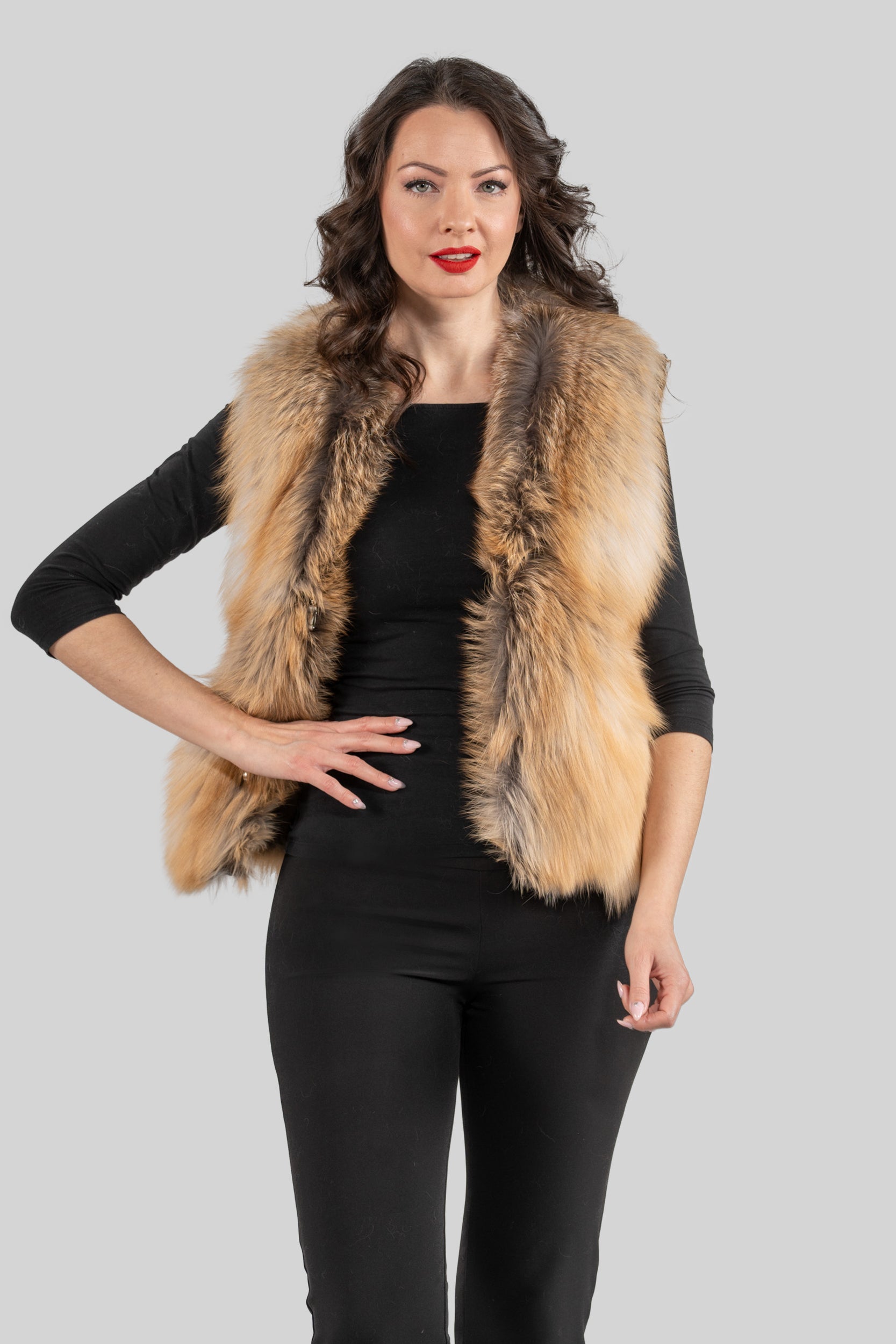 Blue Frost Fox Fur Vest ML170