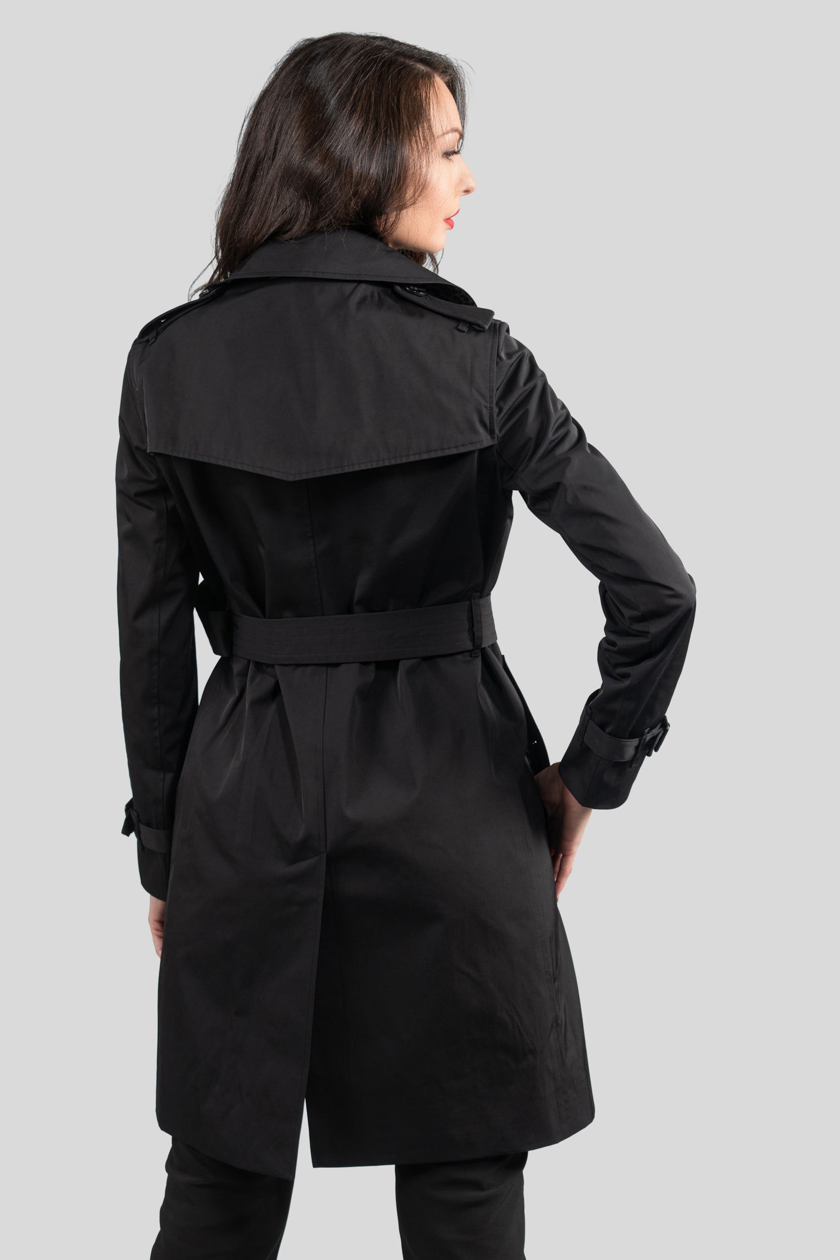 Black Trench Coat 23C093