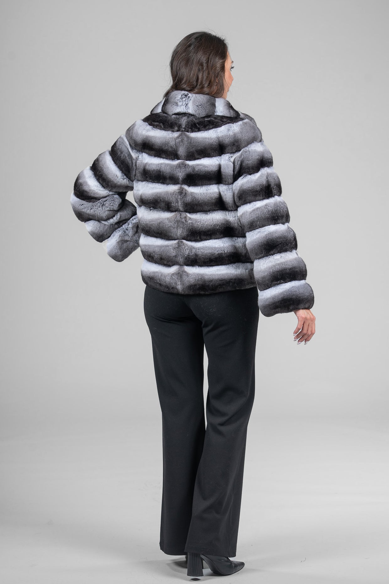 Chinchilla Jacket with Notch Collar P/K13C528S20