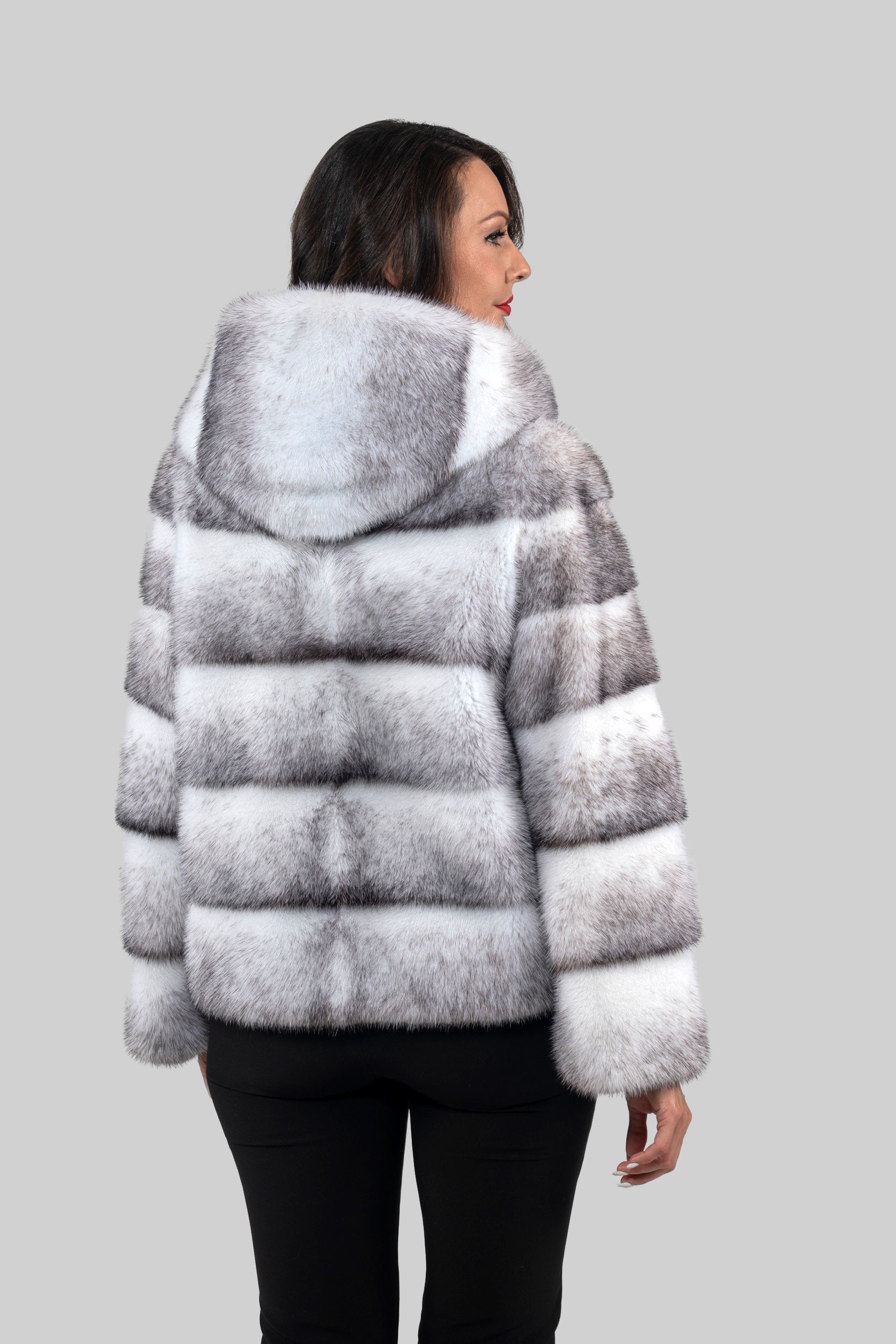 Blackcross Mink Jacket with Stand Collar and Zipper P/K13C224H