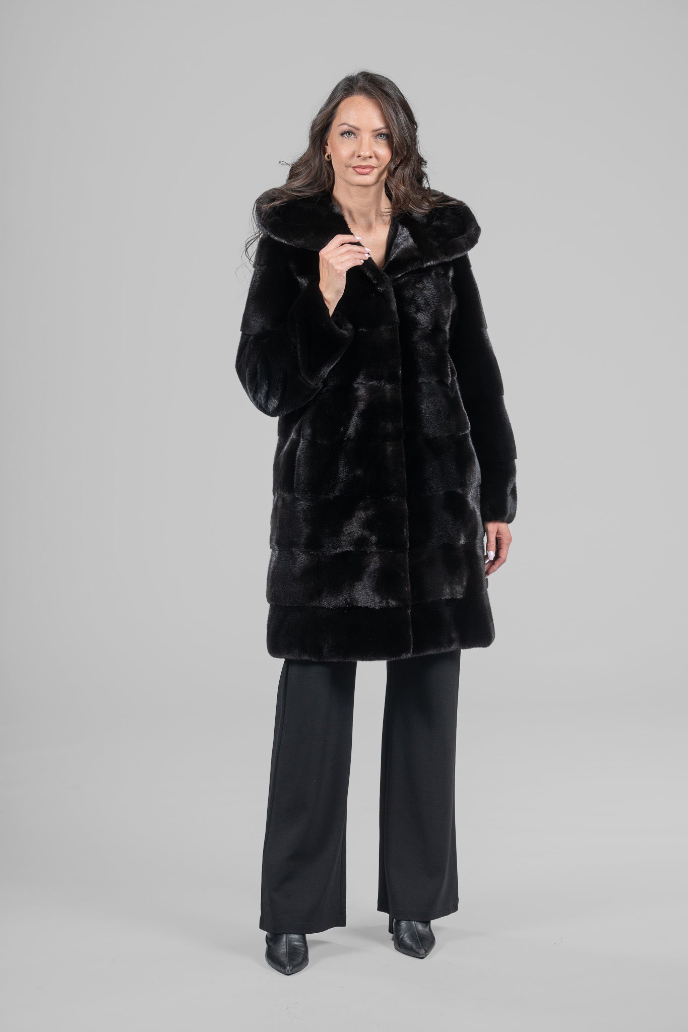 Blackglama Mink Hooded Half Coat P/K13C540