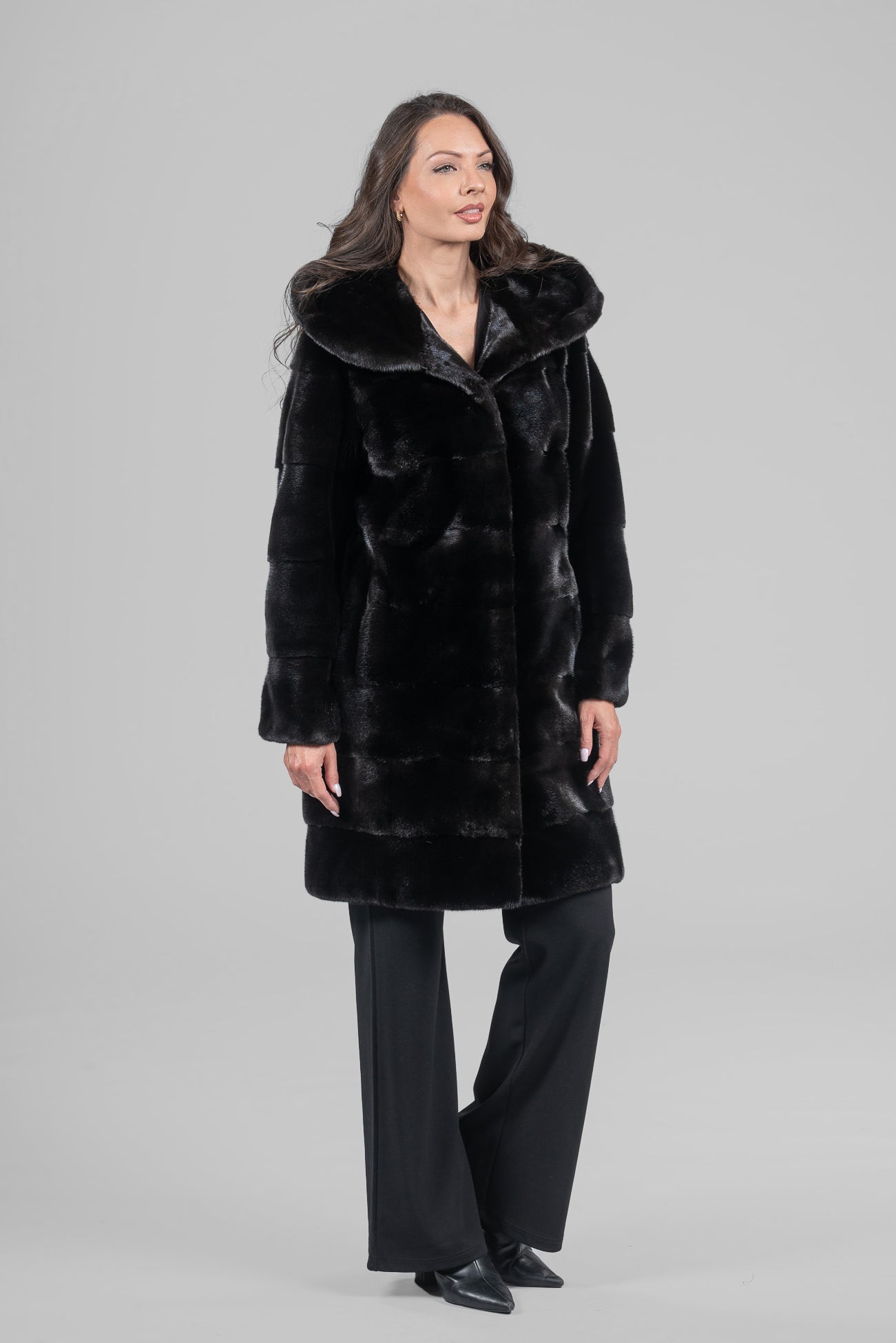 Blackglama Mink Hooded Half Coat P/K13C540