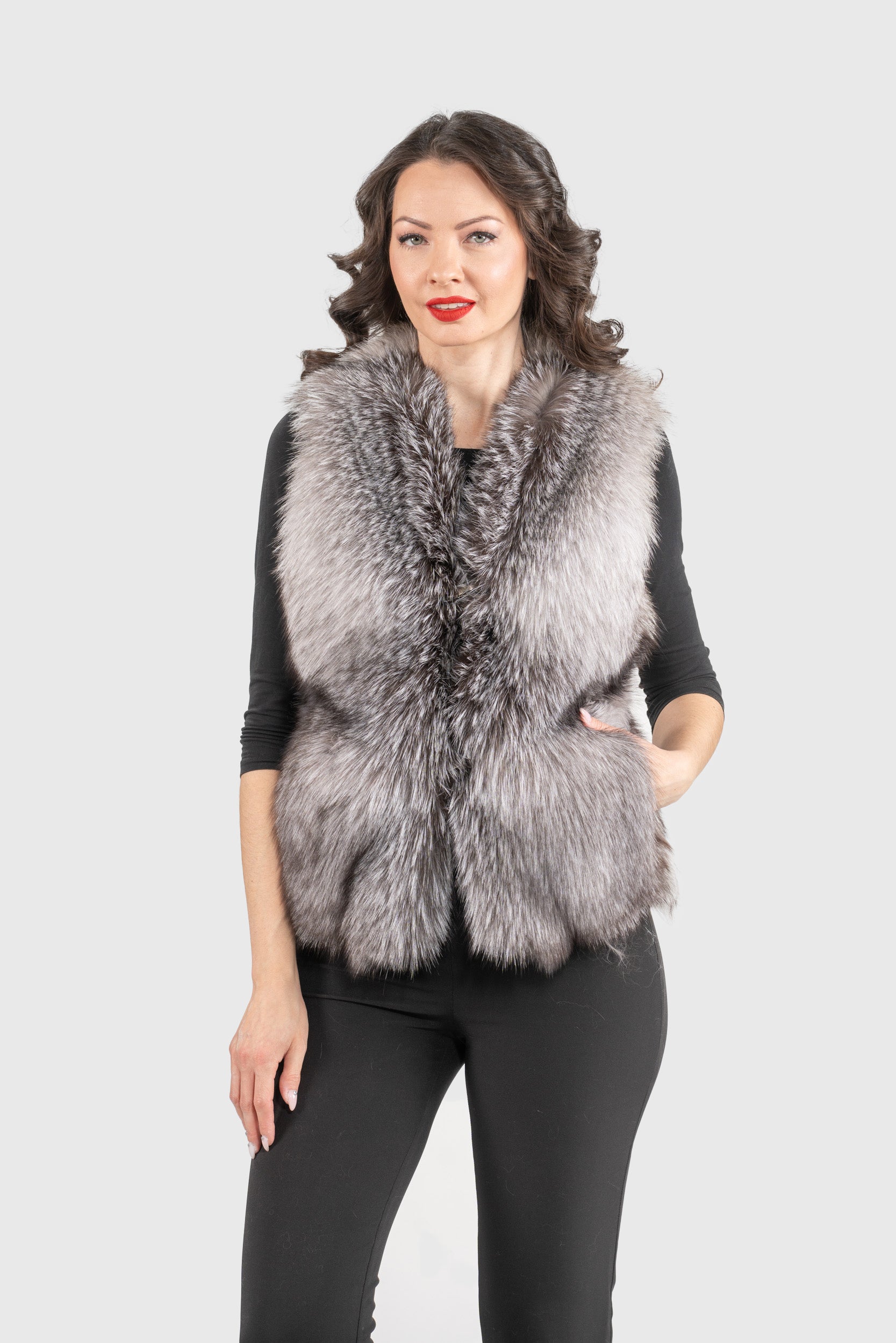 Golden Island Fox Fur Vest ML170