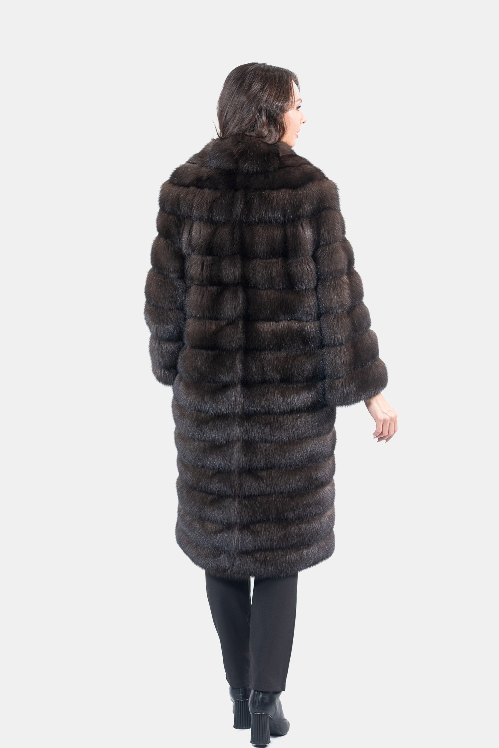Dark Russian Sable Coat with Notch Collar P/K13c530s20