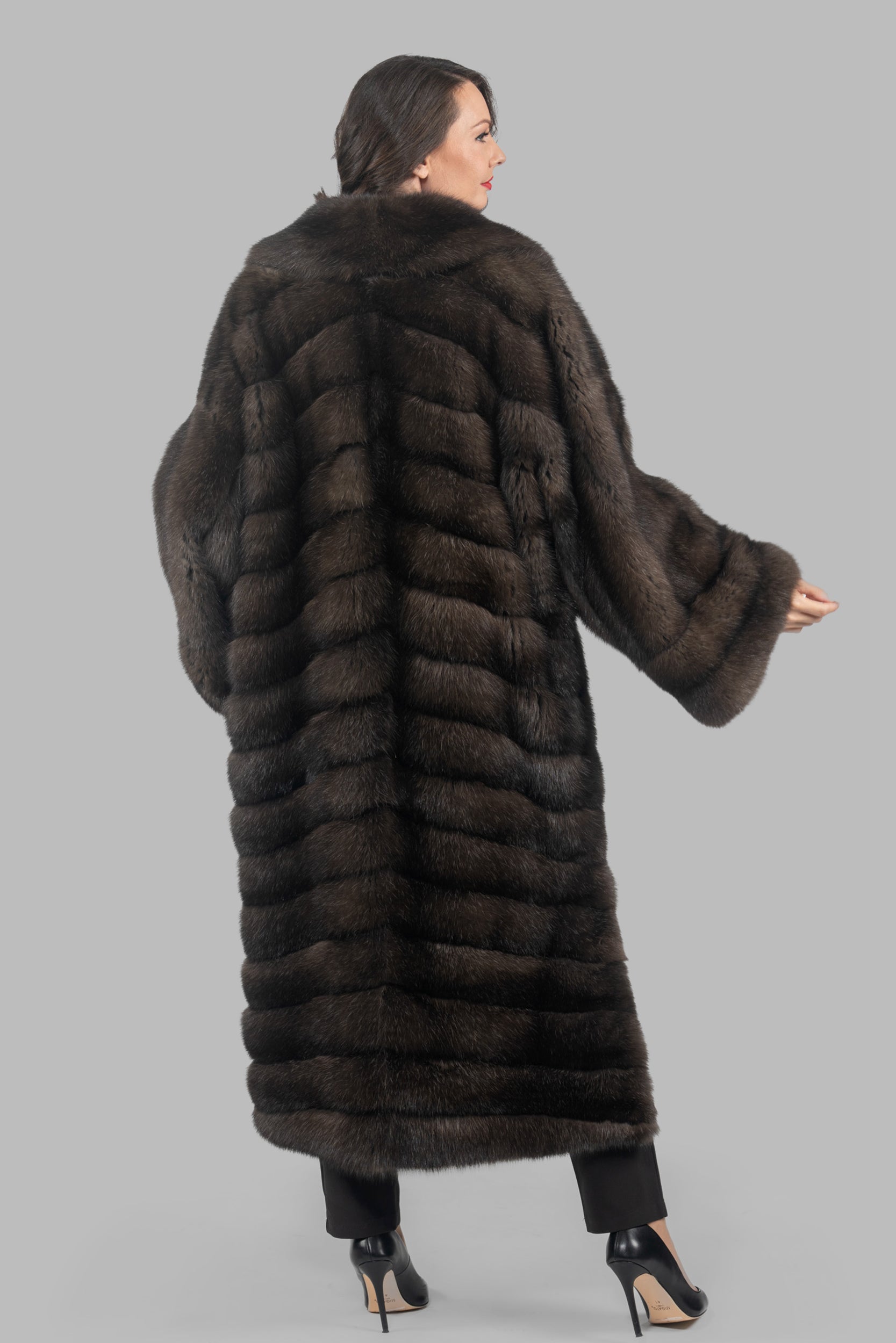 Dark Russian Sable Coat with Let Out Sleeves A/KI1793