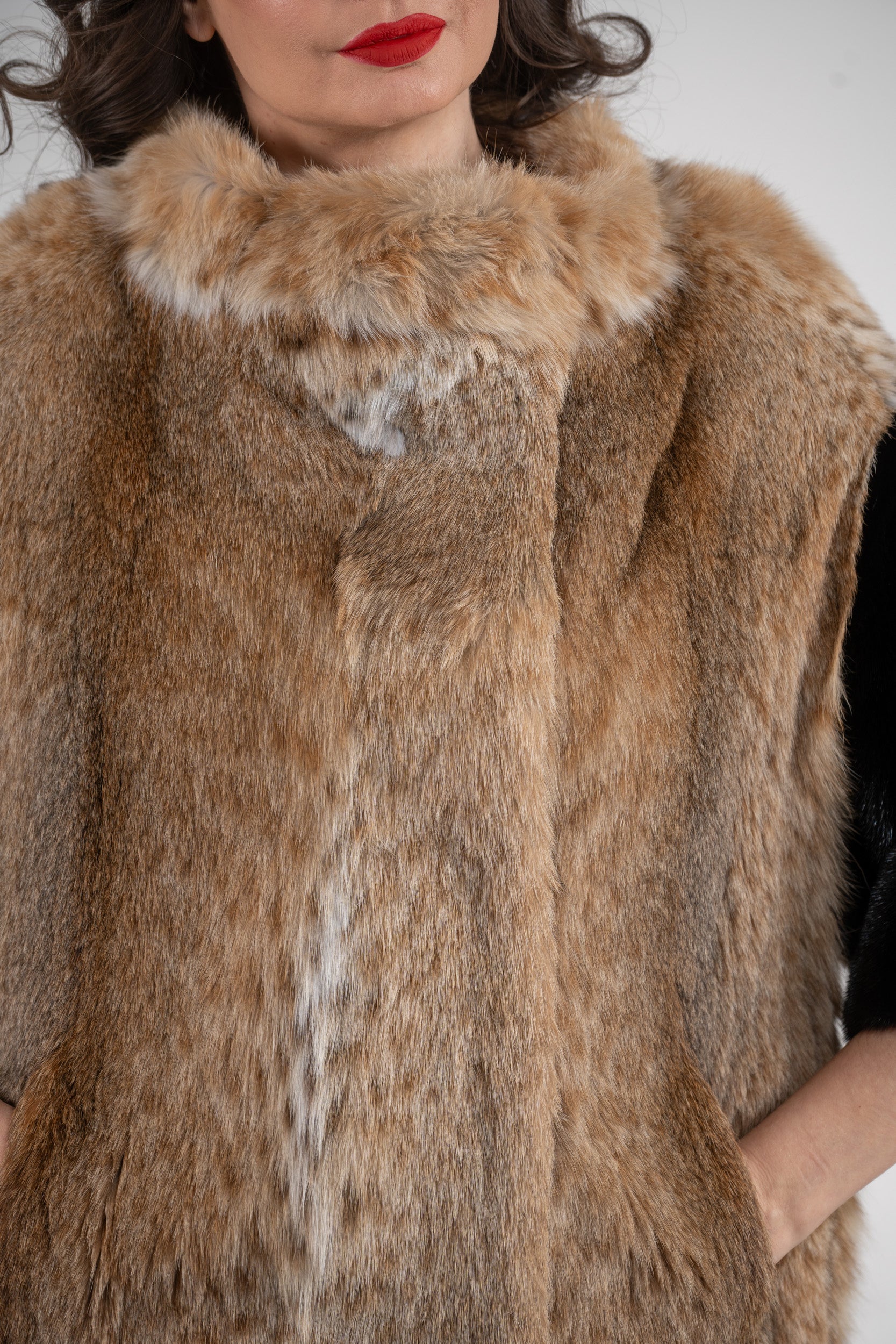 Bobcat Jacket with Mink Trim L/O13C139