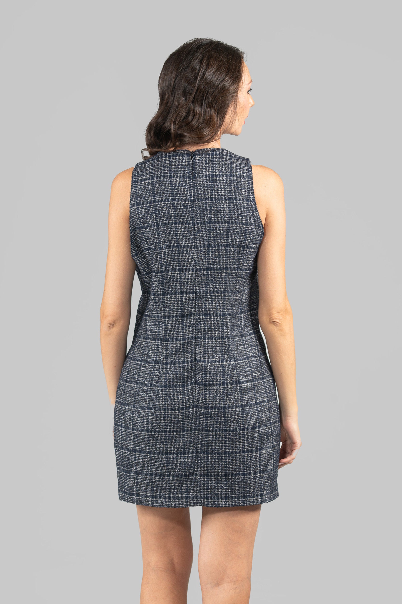 Sleeveless Gray Cashmere Dress 112