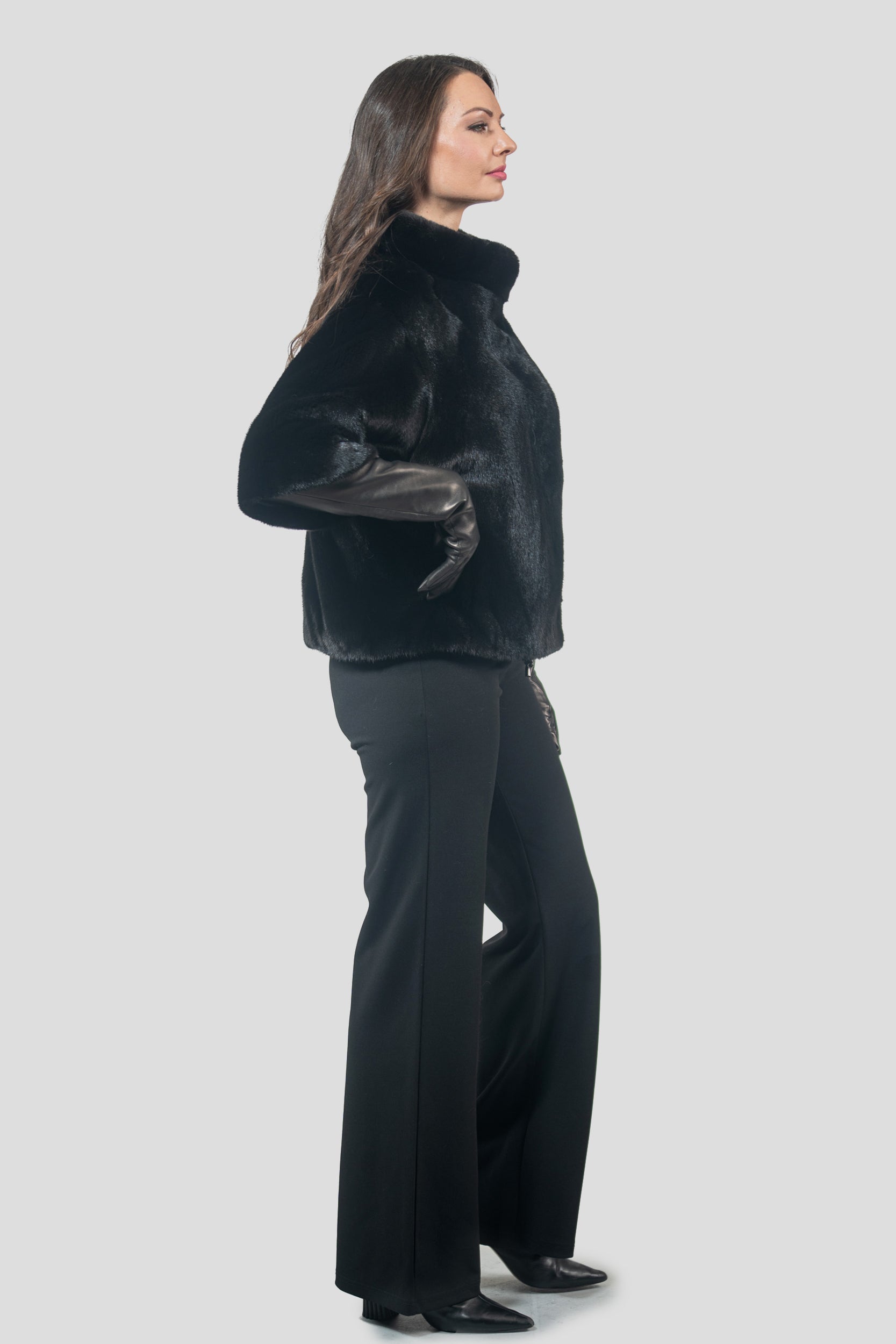 Blackglama Mink Jacket with Short Sleeves L/O13C139