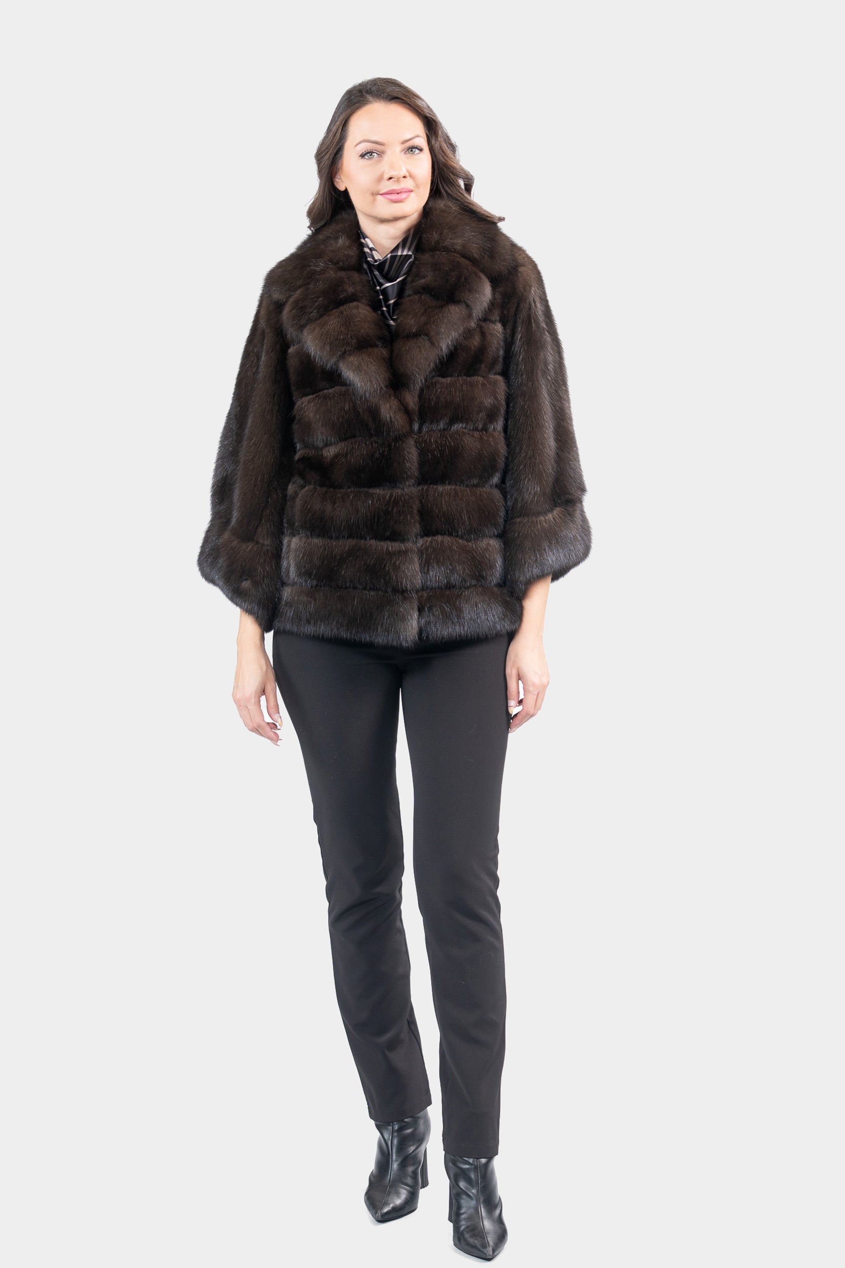 Dark Russian Sable Jacket with Notch Color and Let Out Sleeves P/K13c530s20V30