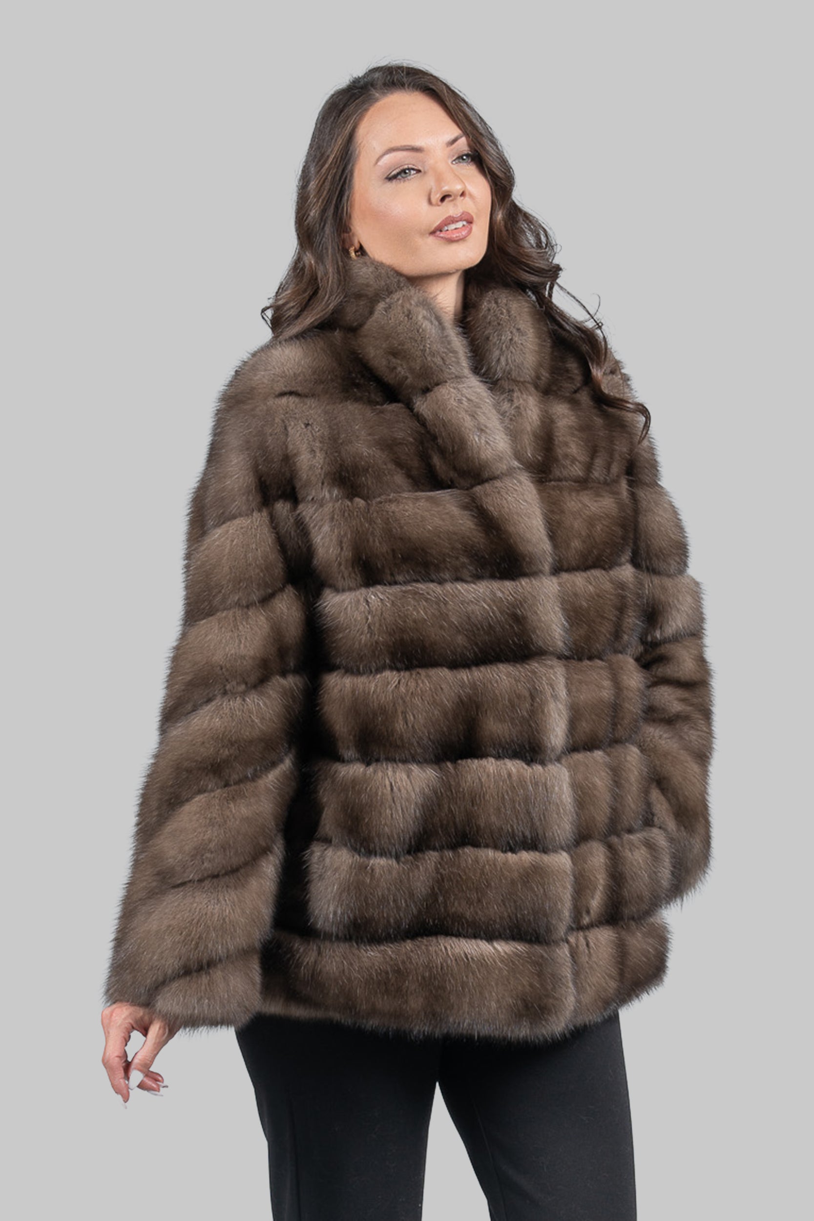 Platino Sable Jacket with Smoking Collar P/K13C528G8003