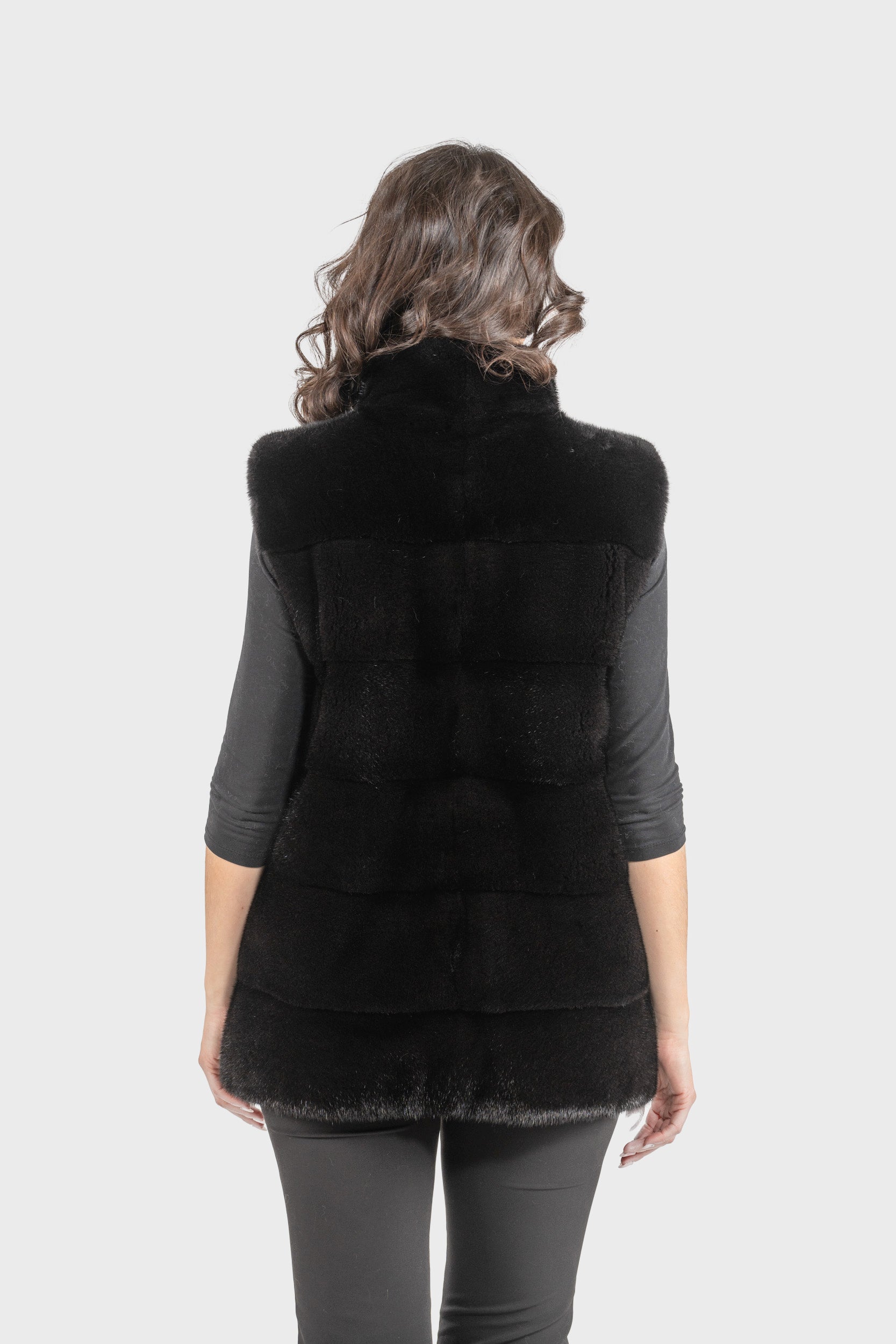 Blackglama Mink Vest with Stand Collar P/K13c519g530