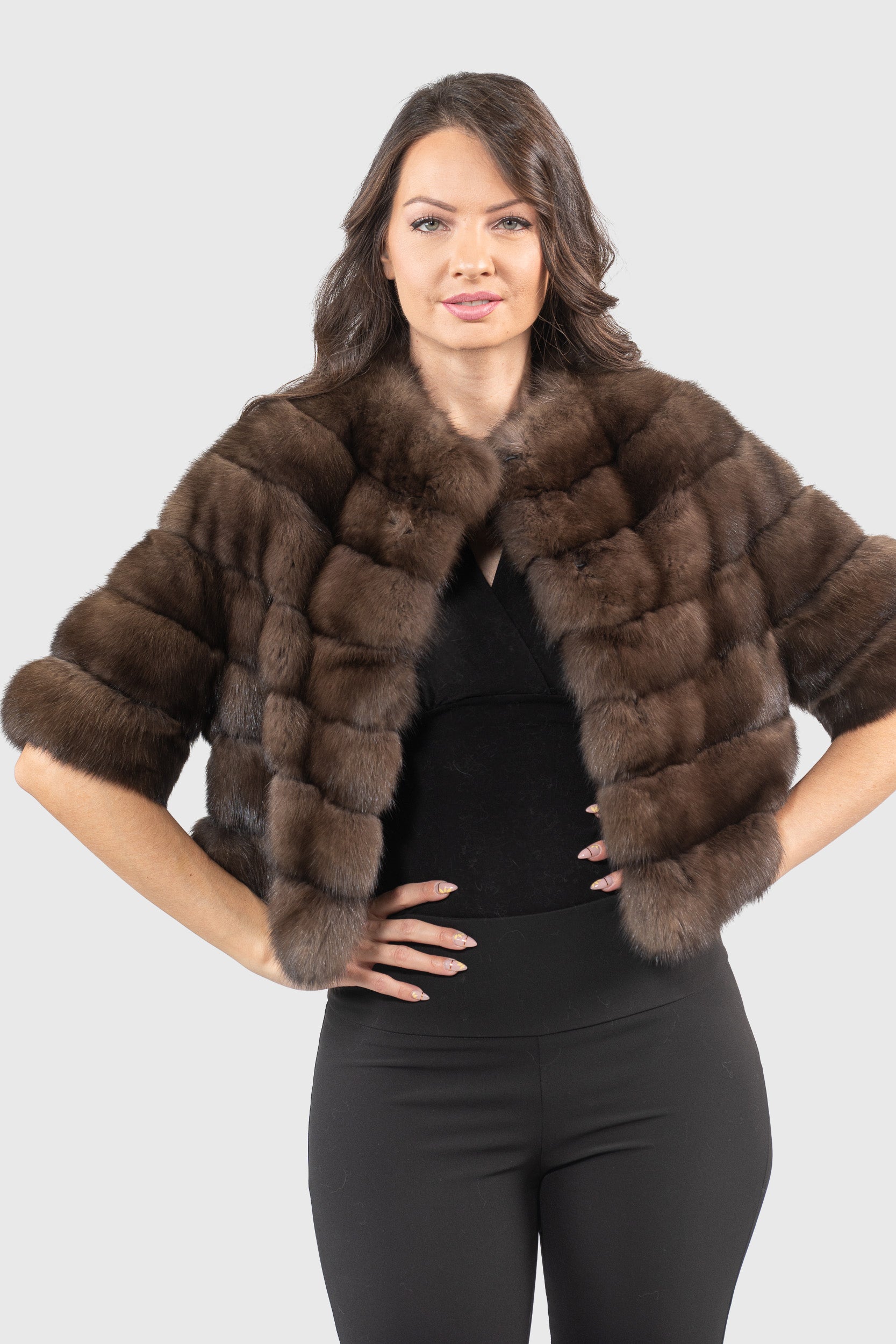 Dark Russian Sable Short Jacket P/K16CM643