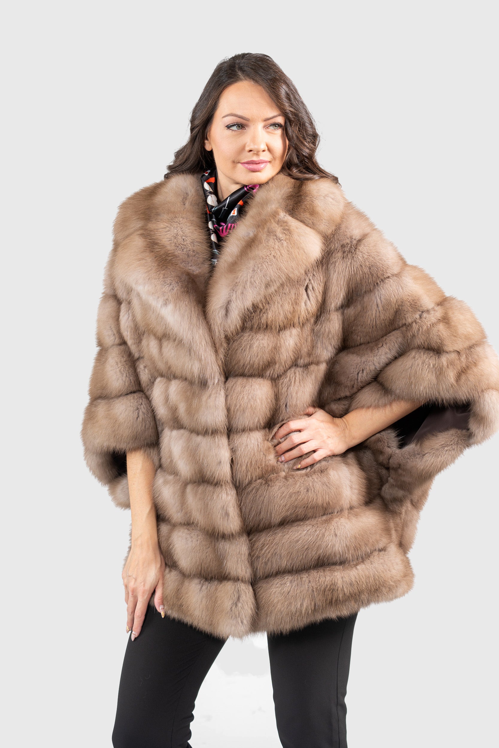 Graphite Baumarten Cape with Notch Collar 929