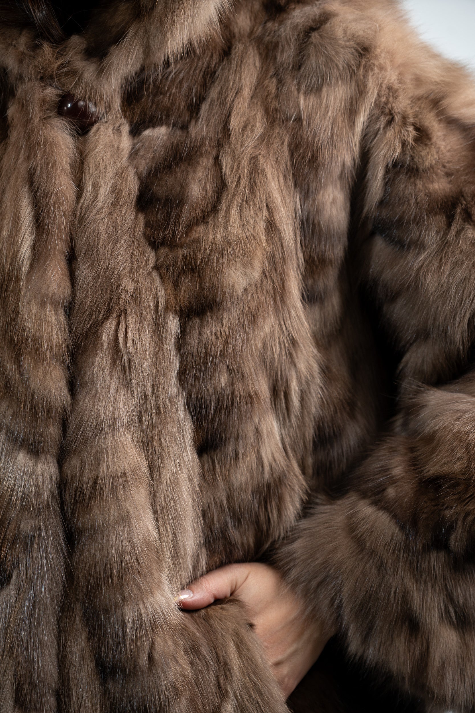 Russian Sable Pieced Hooded Jacket A/KR5-RS