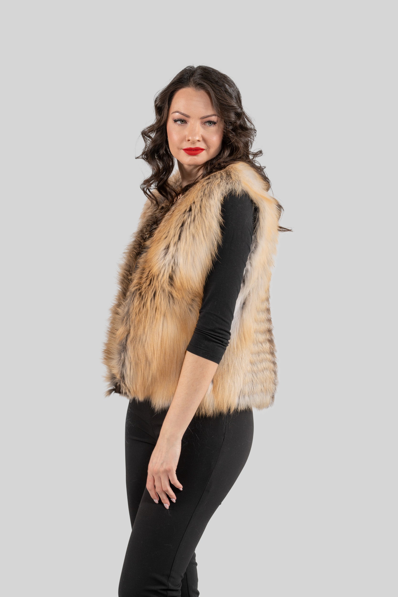 Golden Island Fox Fur Vest ML170