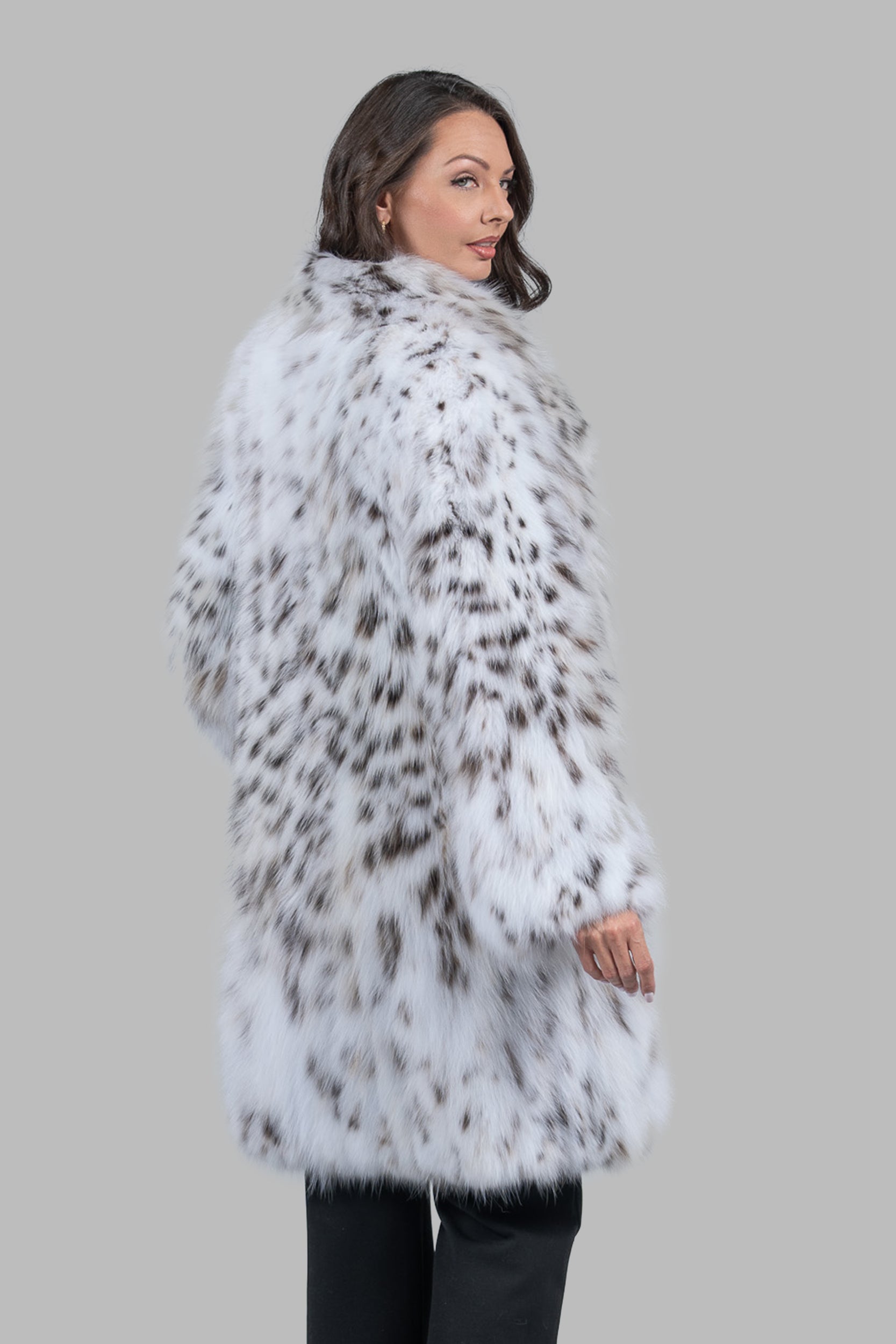 White Lynx Half Coat L/O13C976