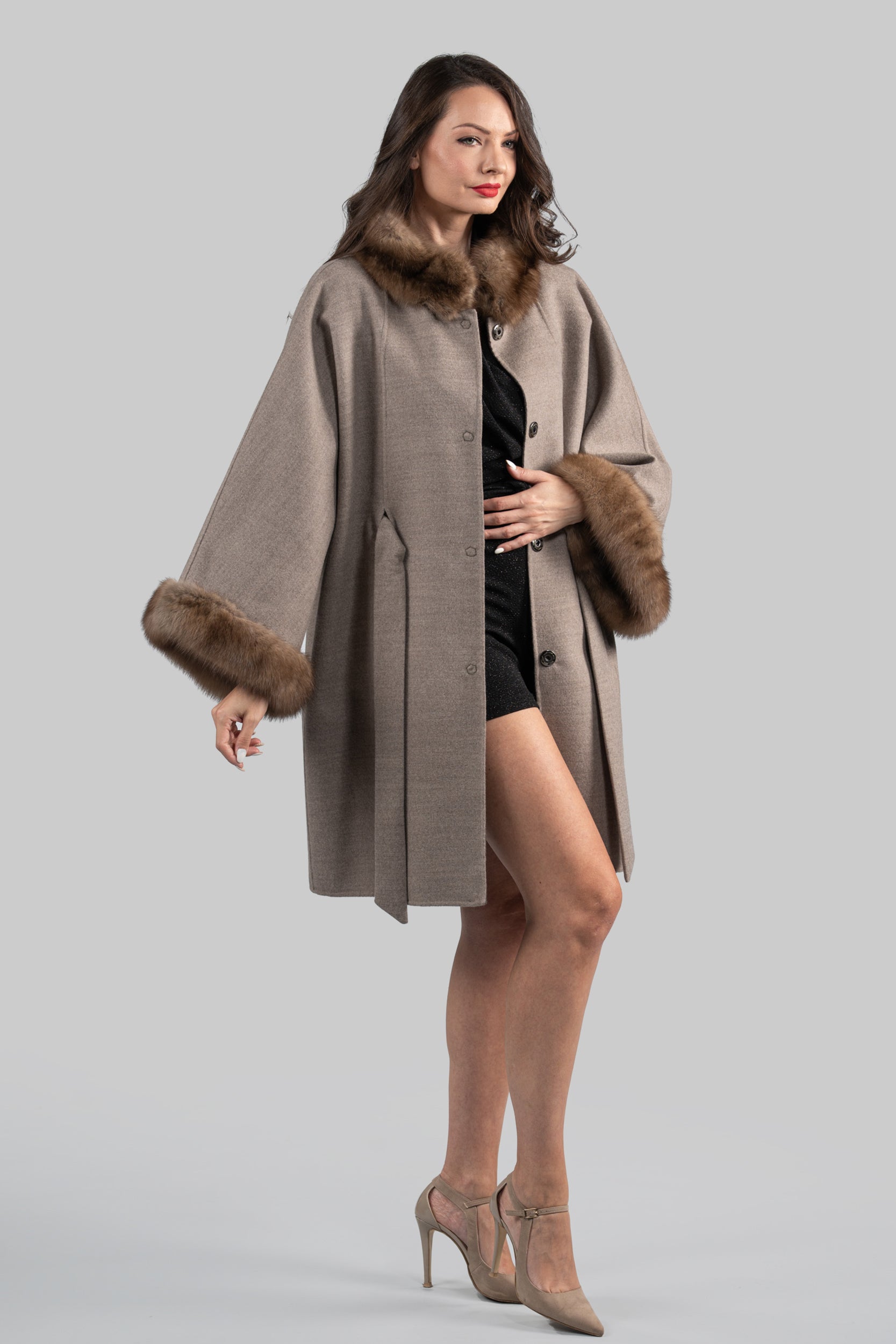 Gray Brown Cashmere Cape 2005