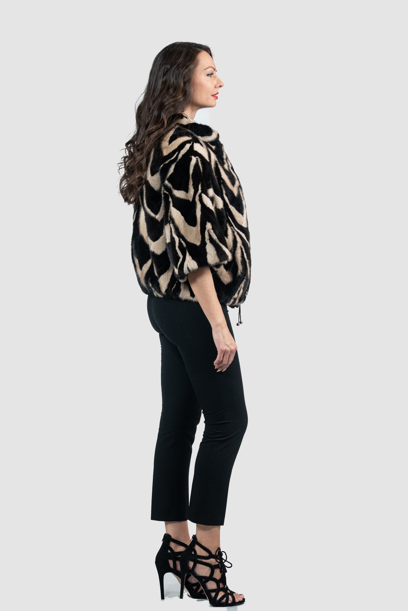 Multicolor Mink Pieced Jacket Color 13C139