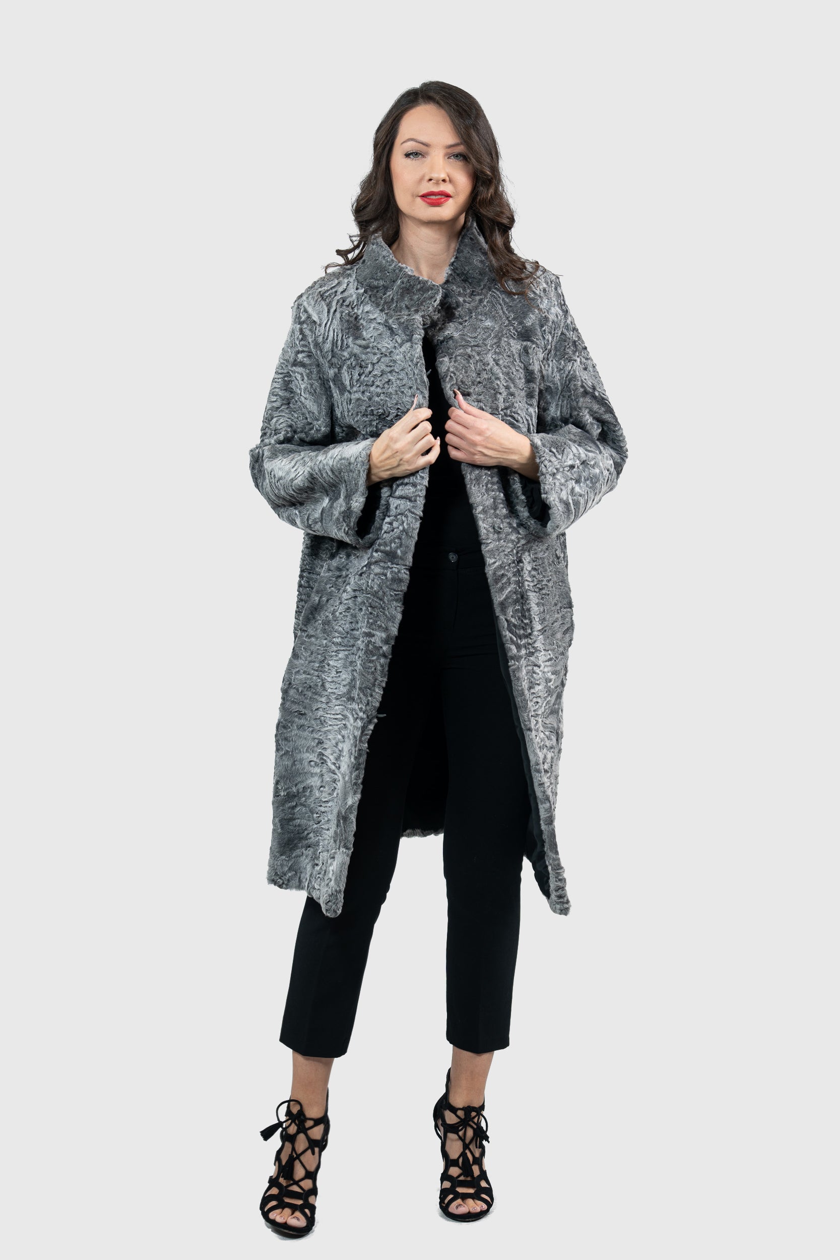 Grey Swakara Half Coat S/S13C530