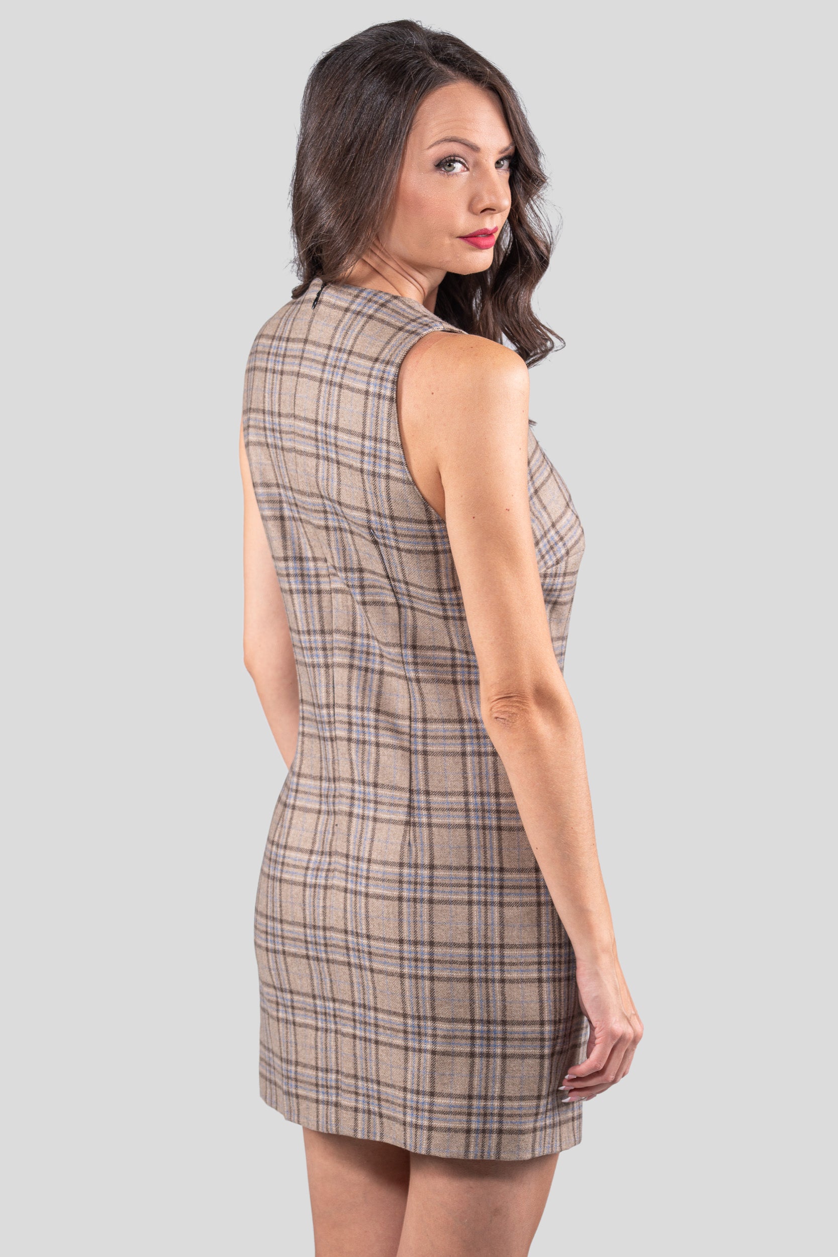 Beige Sleevless Dress Fabric 112