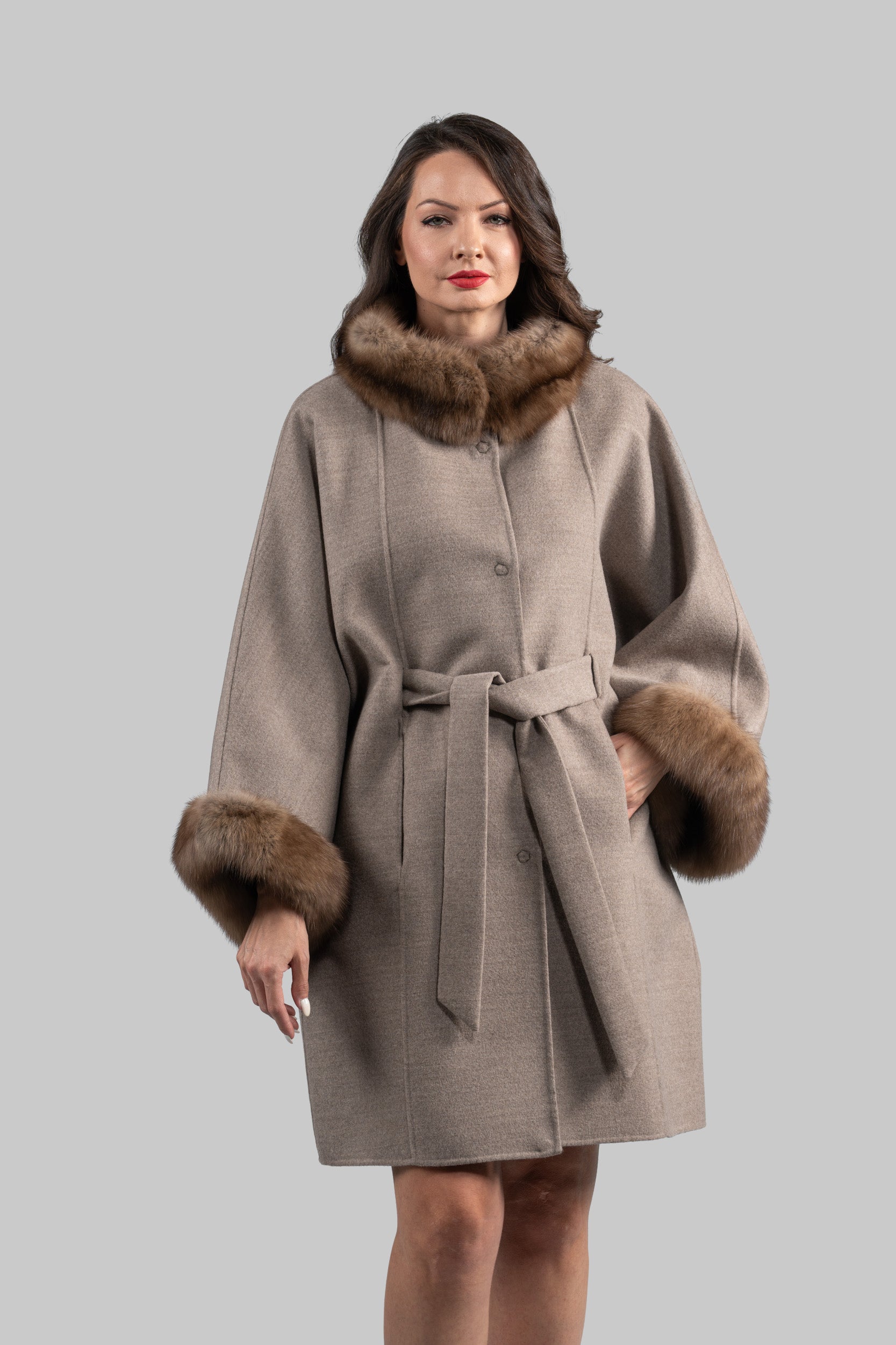 Gray Brown Cashmere Cape 2005
